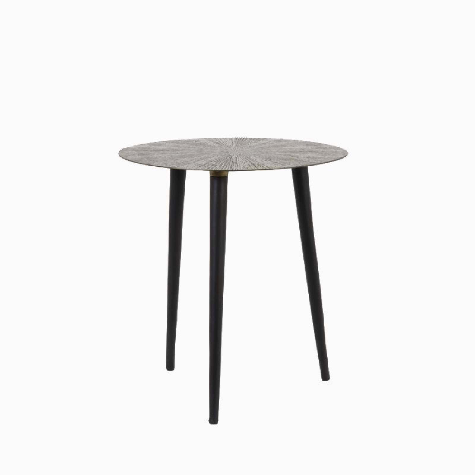 Ray Round Metal Side Table In Antique bronze 40cmx43cm