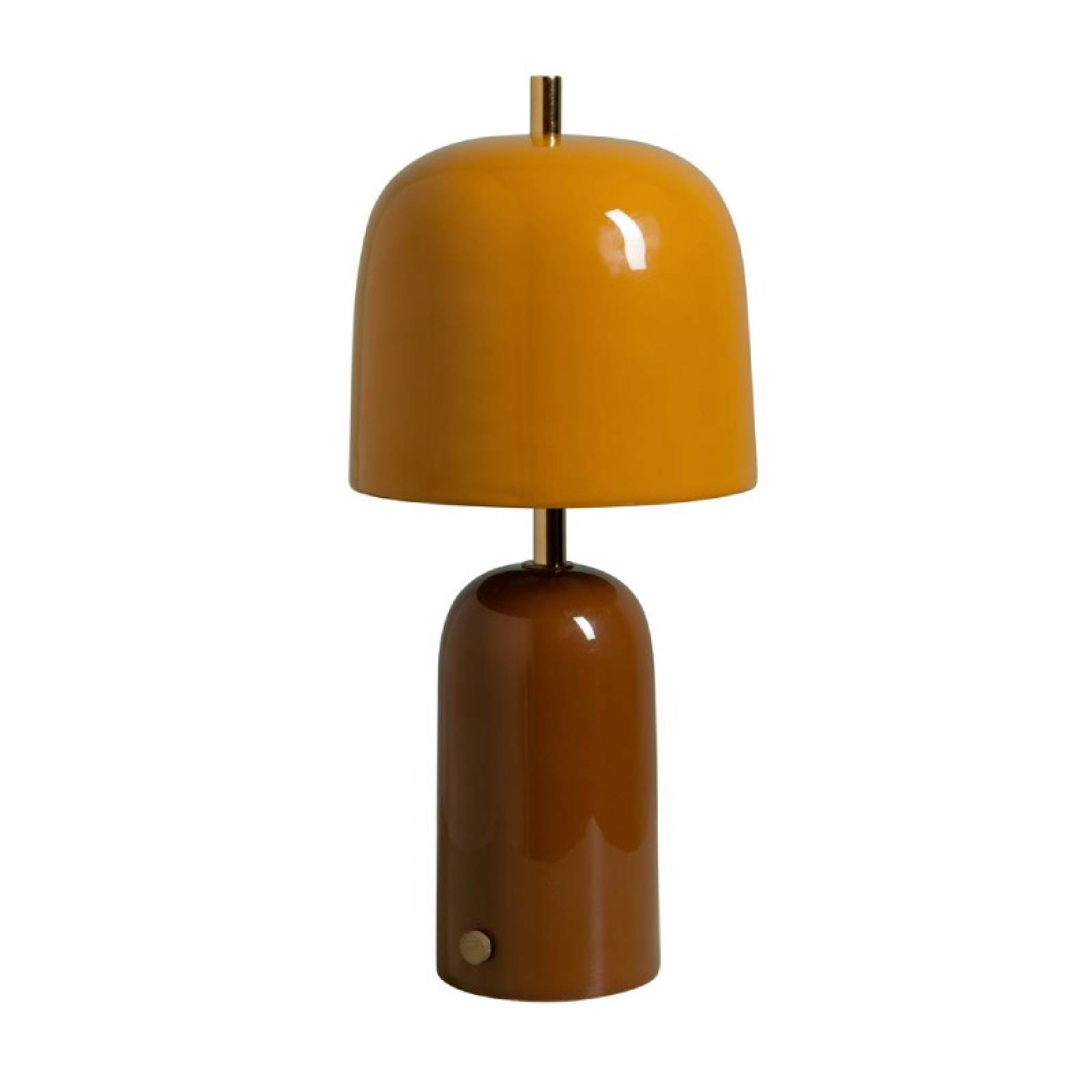 Rechargeable Metal Table Lamp In Chestnut & Mustard