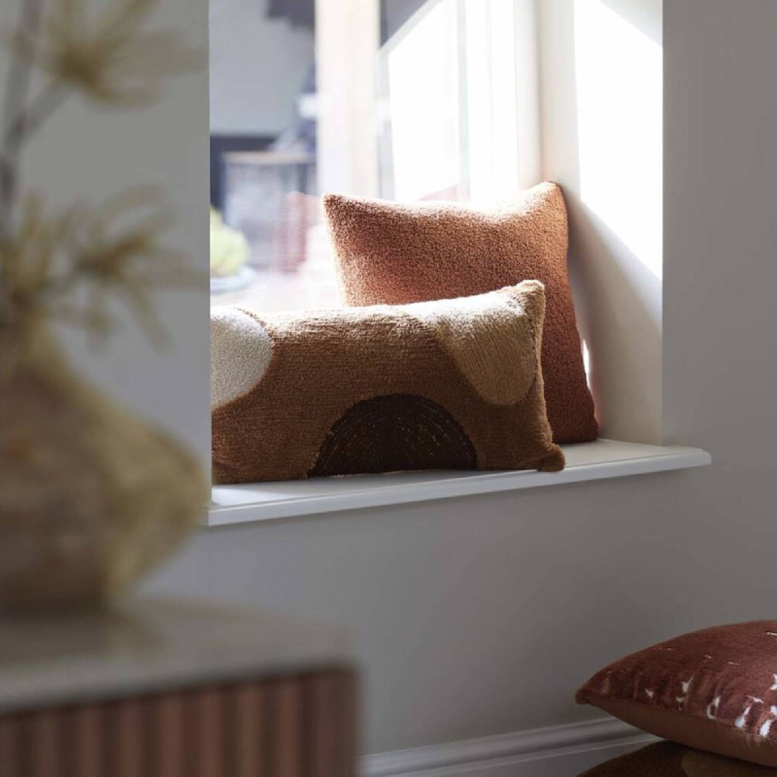 Rectangular Canzei Cushion In Terracotta 60x30cm thumbnails