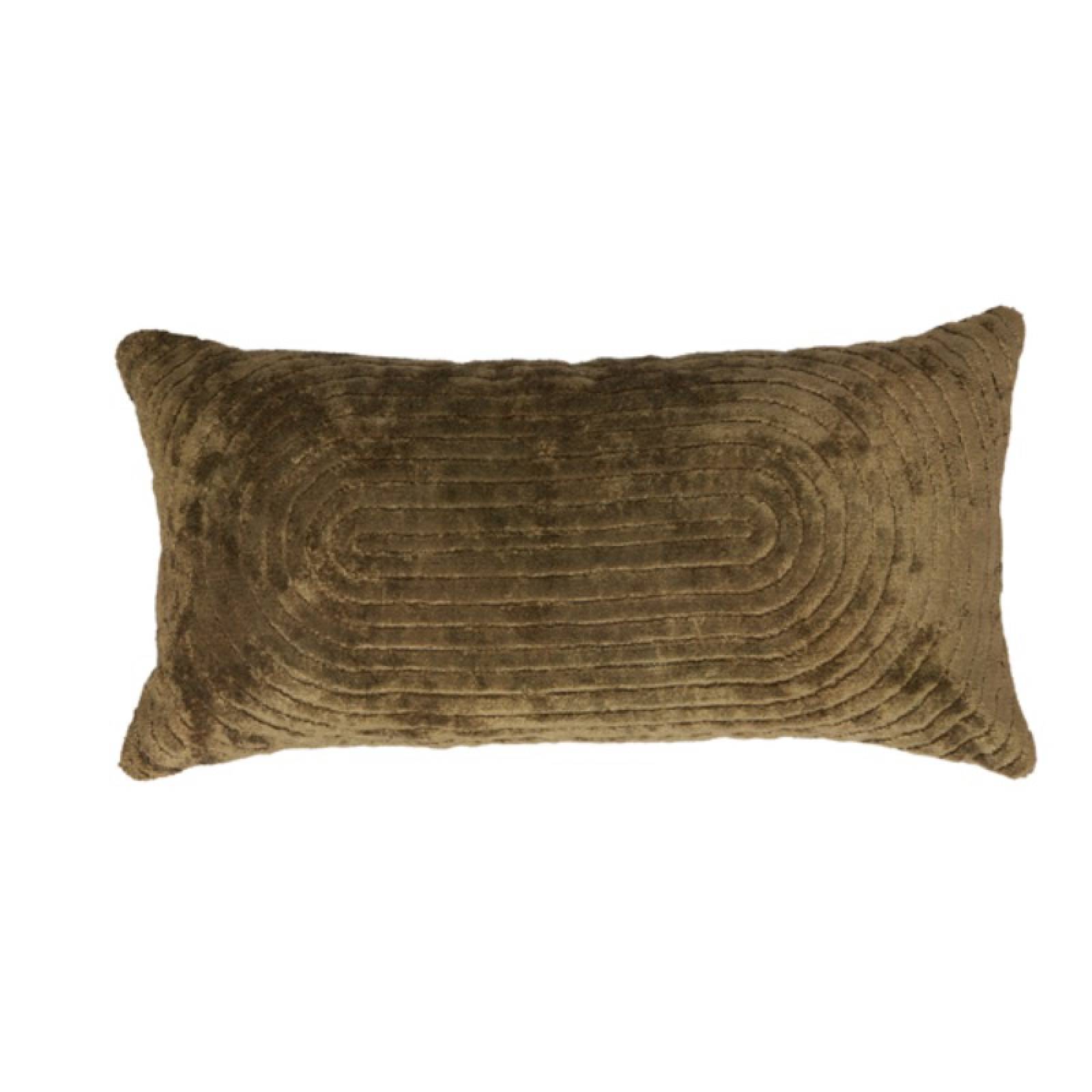 Rectangular Crushed Velvet Cushion In Green 60x30cm