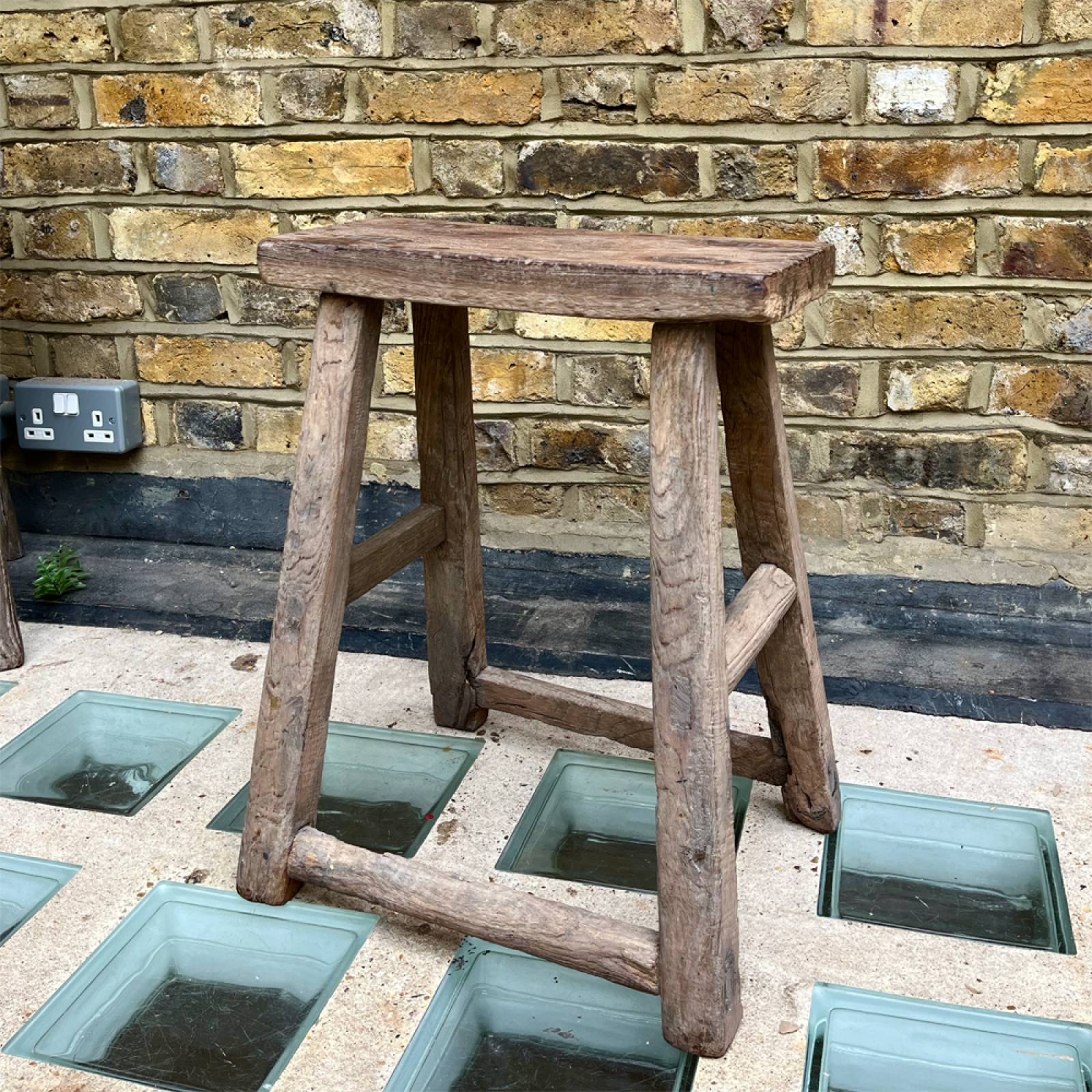 Rectangular Reclaimed Wooden Stool