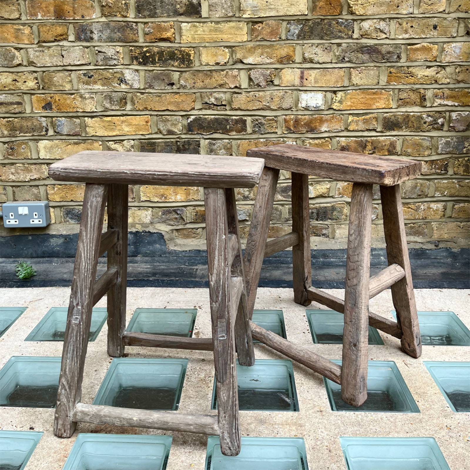 Rectangular Reclaimed Wooden Stool thumbnails