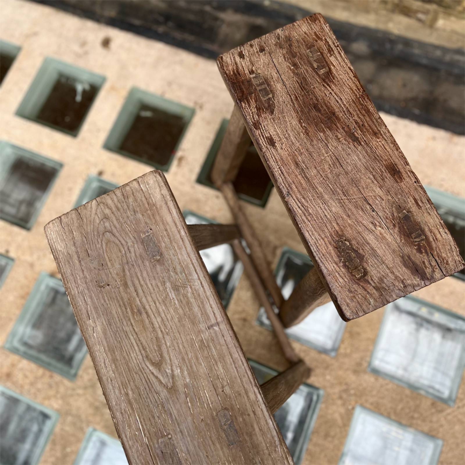 Rectangular Reclaimed Wooden Stool thumbnails