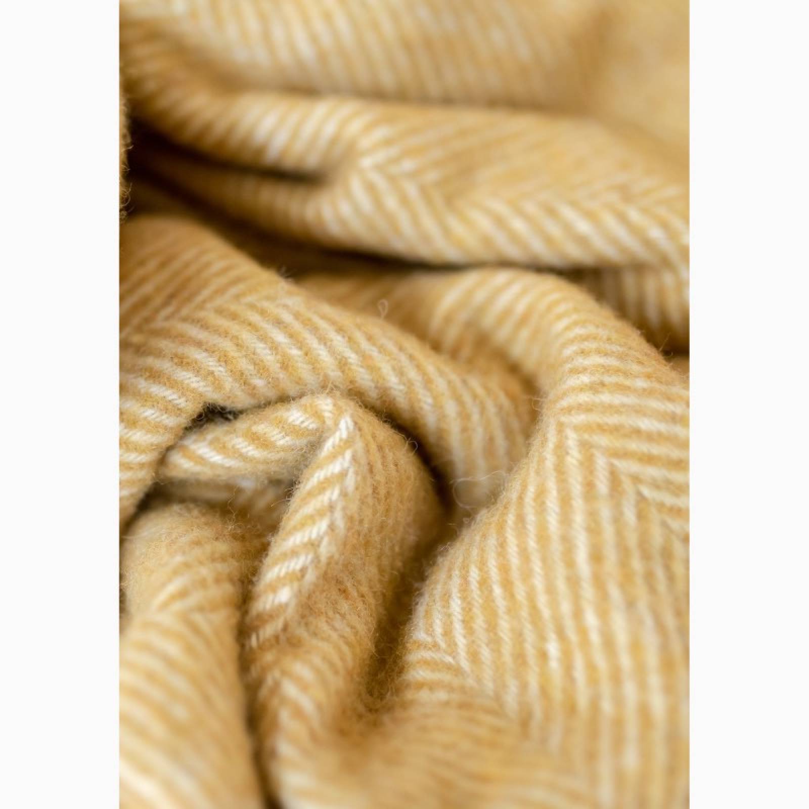 Recycled Wool Knee Blanket In Mustard Herringbone thumbnails