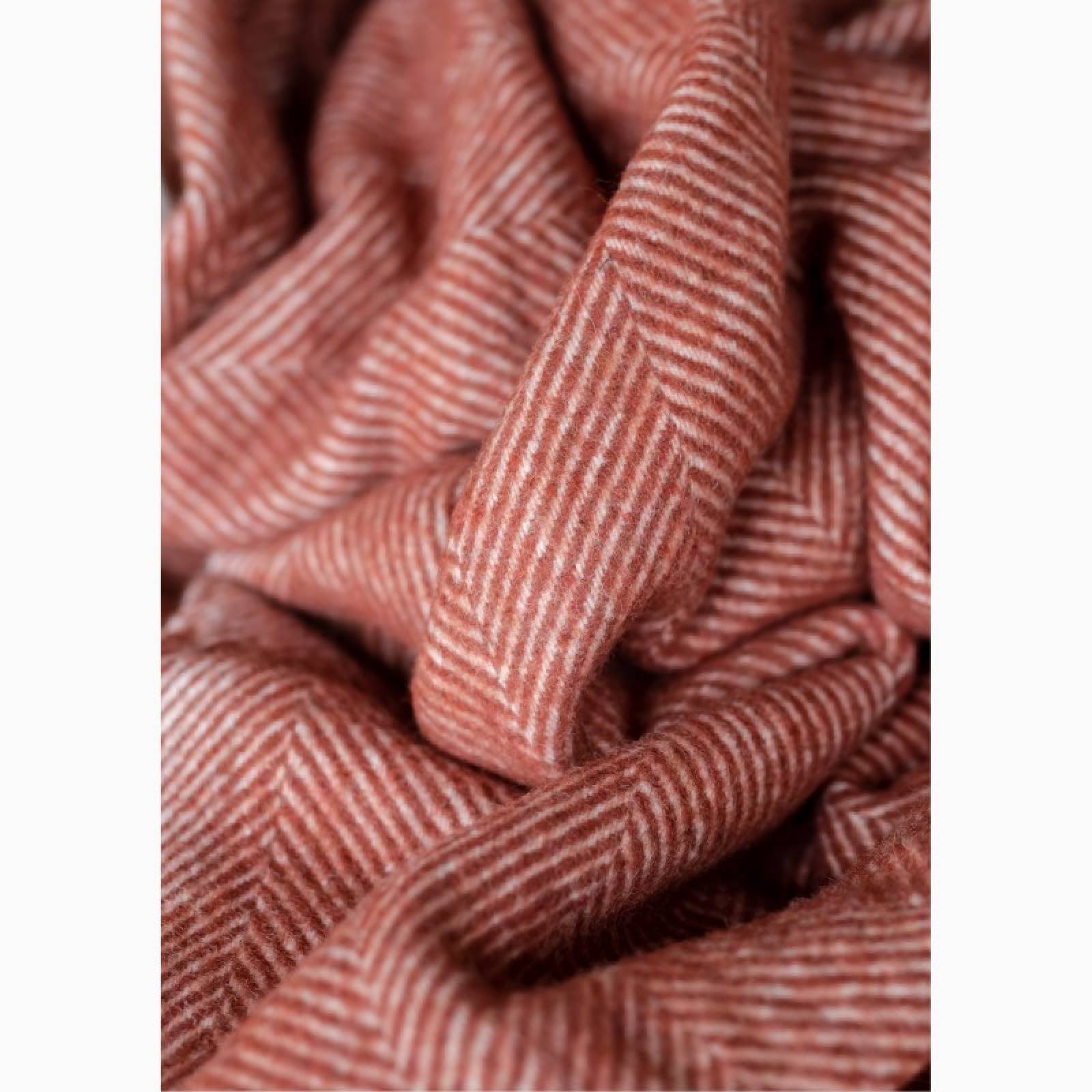 Recycled Wool Knee Blanket In Rust Herringbone thumbnails