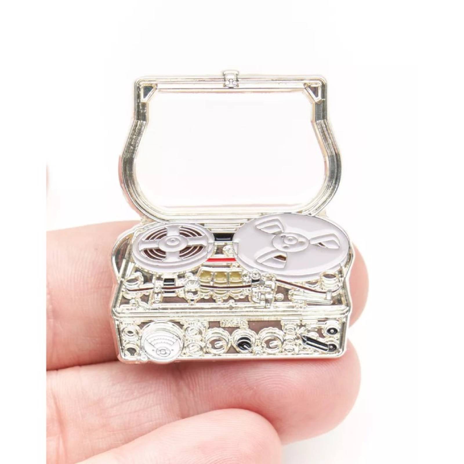 Reel To Reel Audio Recorder Enamel Badge Pin