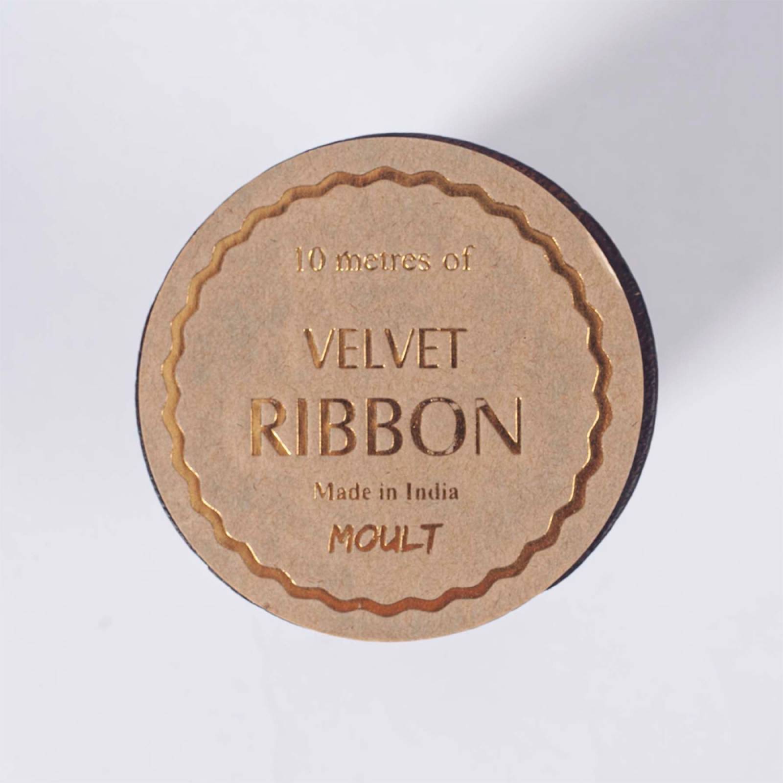 Reel Of Velvet Ribbon On Wooden Spool In Dark Grey 10M thumbnails