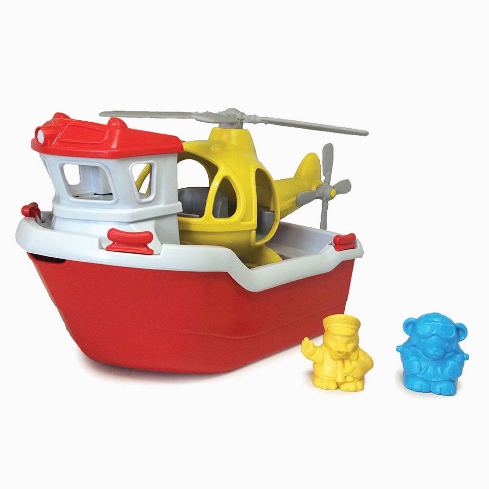 Rescue Boat & Helicopter By Green Toys 2+