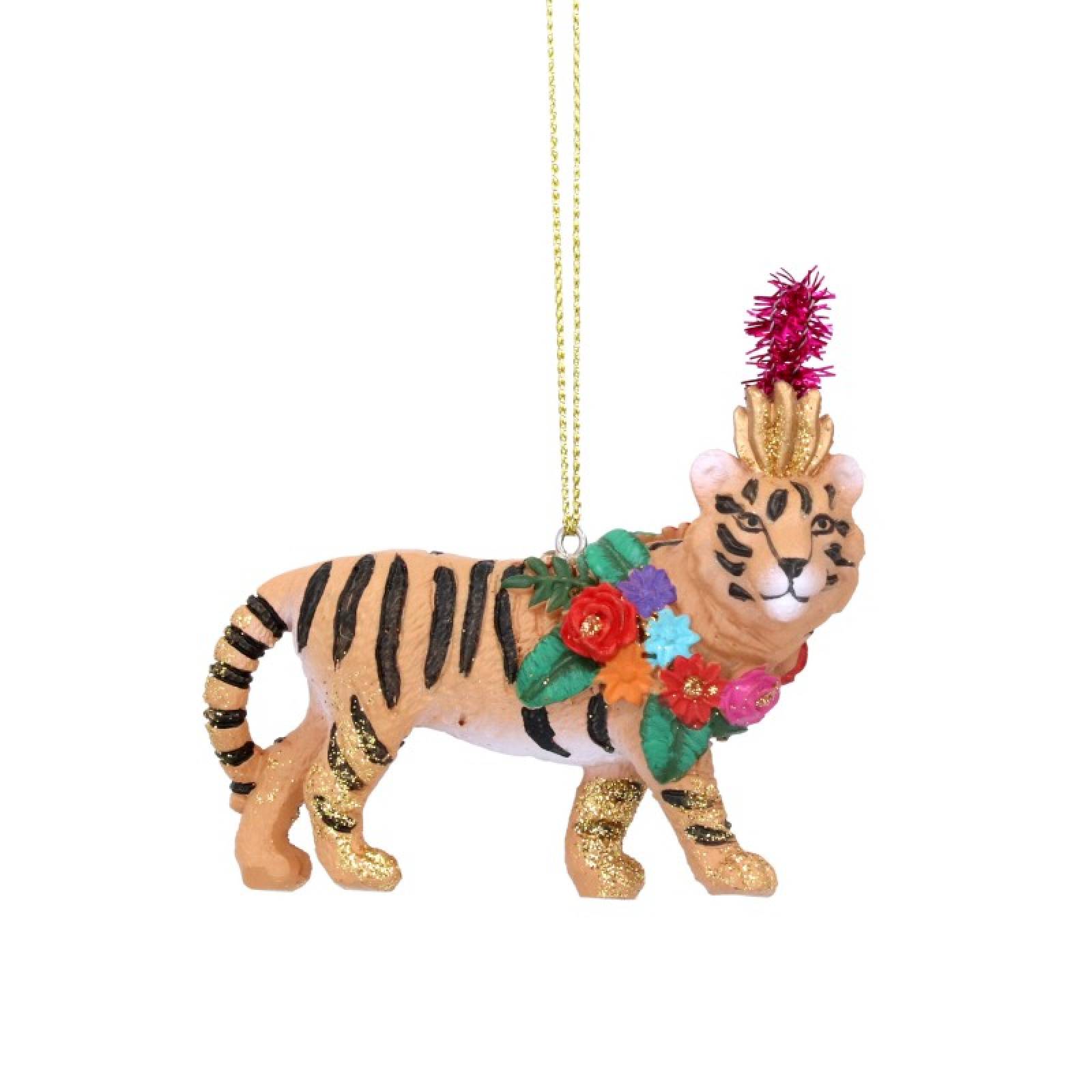 Resin Carnival Tiger Hanging Christmas Decoration