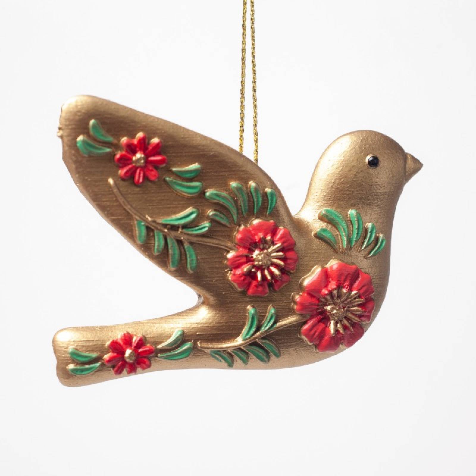 Resin Folk Art Bird Hanging Christmas Decoration thumbnails