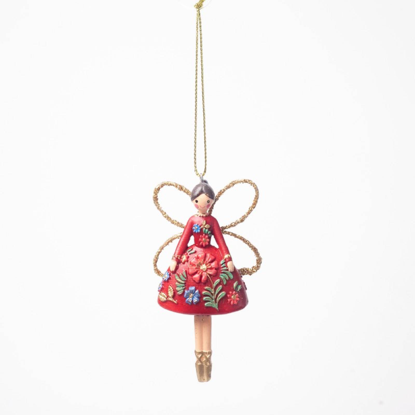 Resin Folk Art Fairy Hanging Christmas Decoration thumbnails