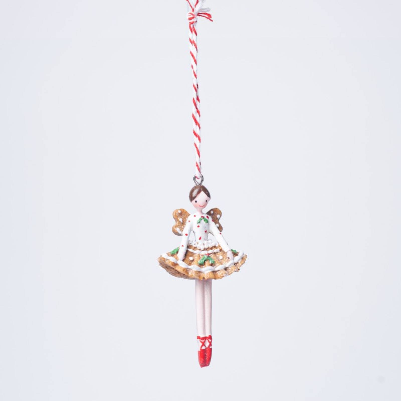 Resin Gingerbread Fairy Hanging Christmas Decoration thumbnails