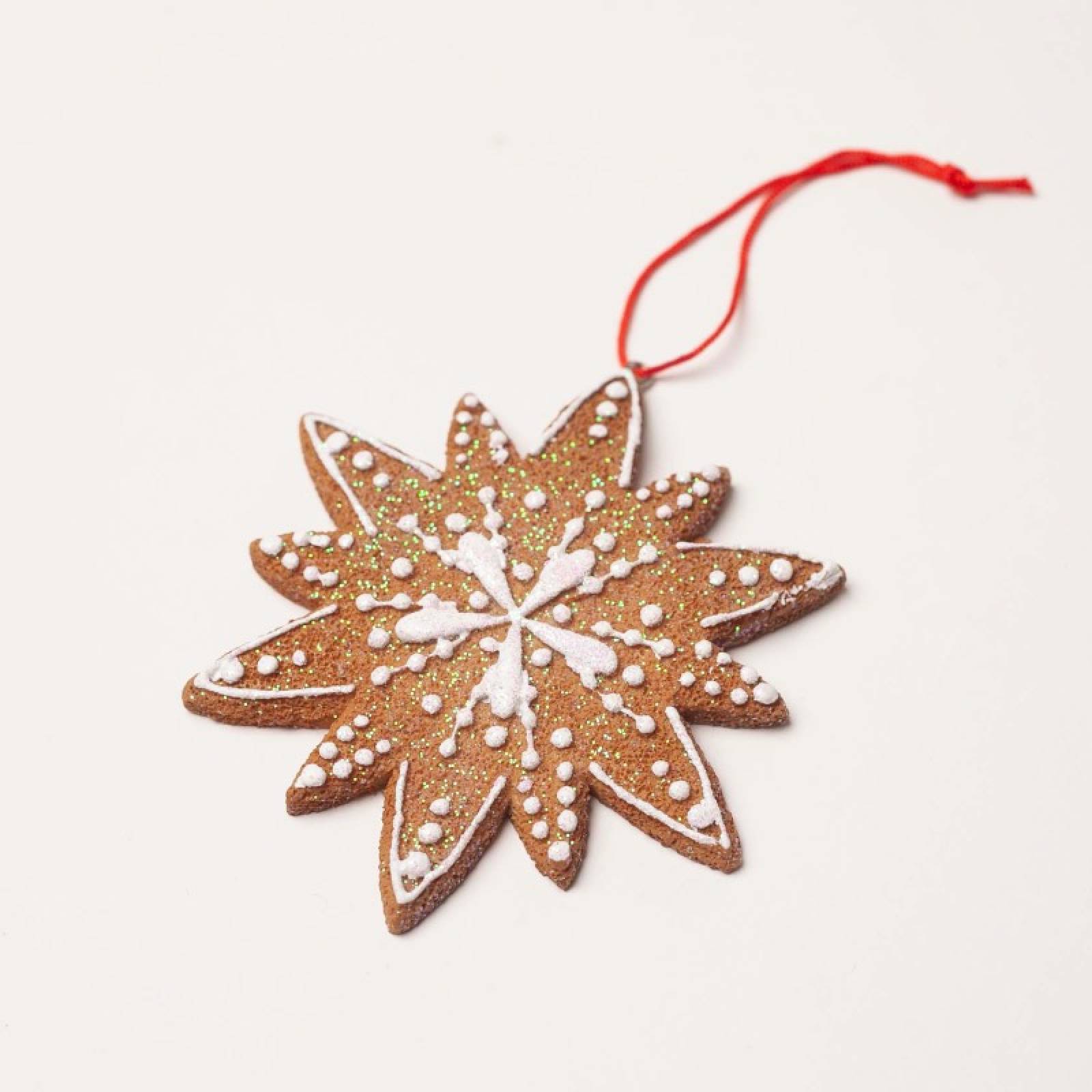 Resin Gingerbread Snowflake Hanging Christmas Decoration