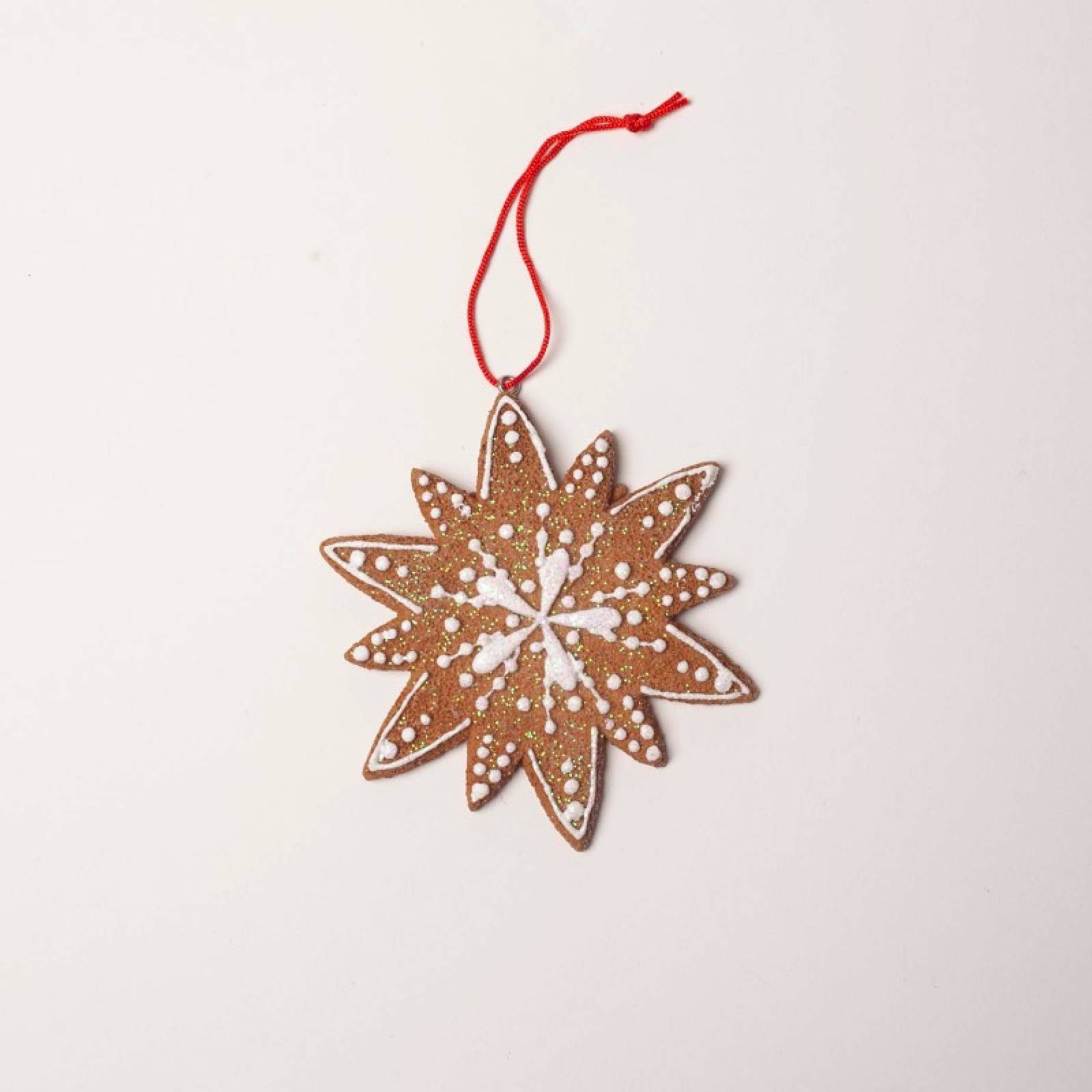 Resin Gingerbread Snowflake Hanging Christmas Decoration thumbnails