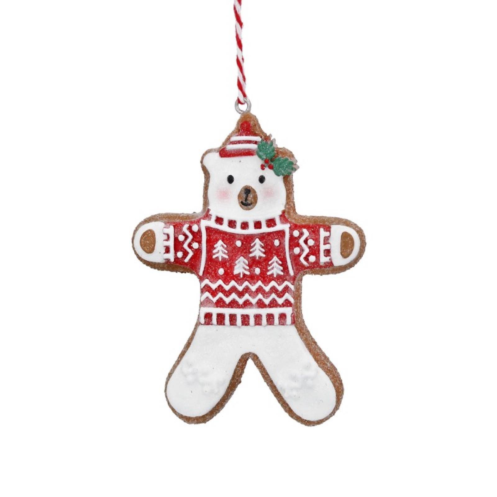 Resin Gingerbread Teddy Bear Hanging Christmas Decoration thumbnails