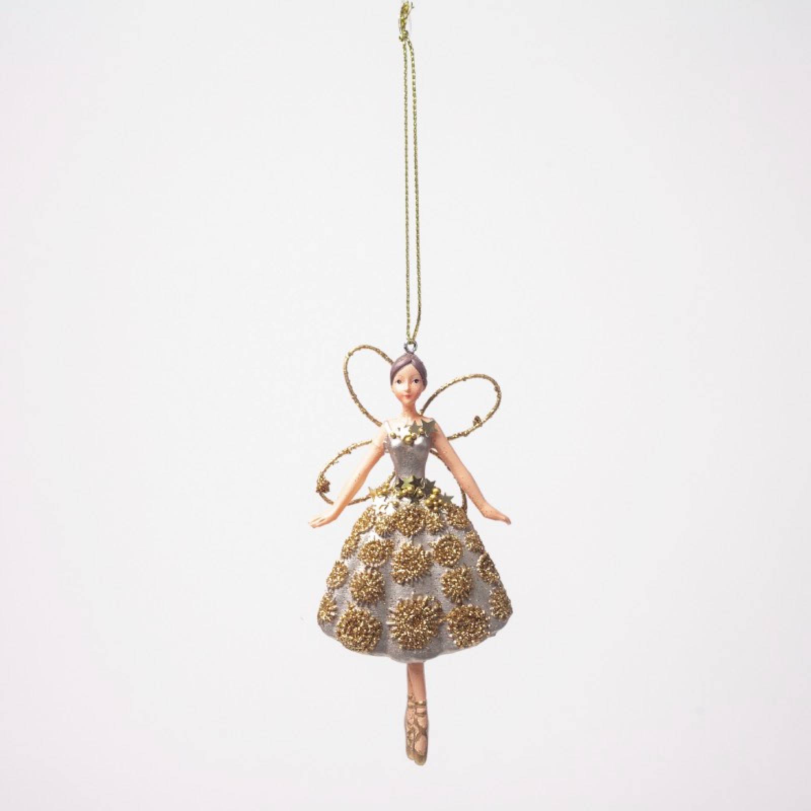 Resin Gold Two-Tone Fairy Hanging Christmas Decoration thumbnails