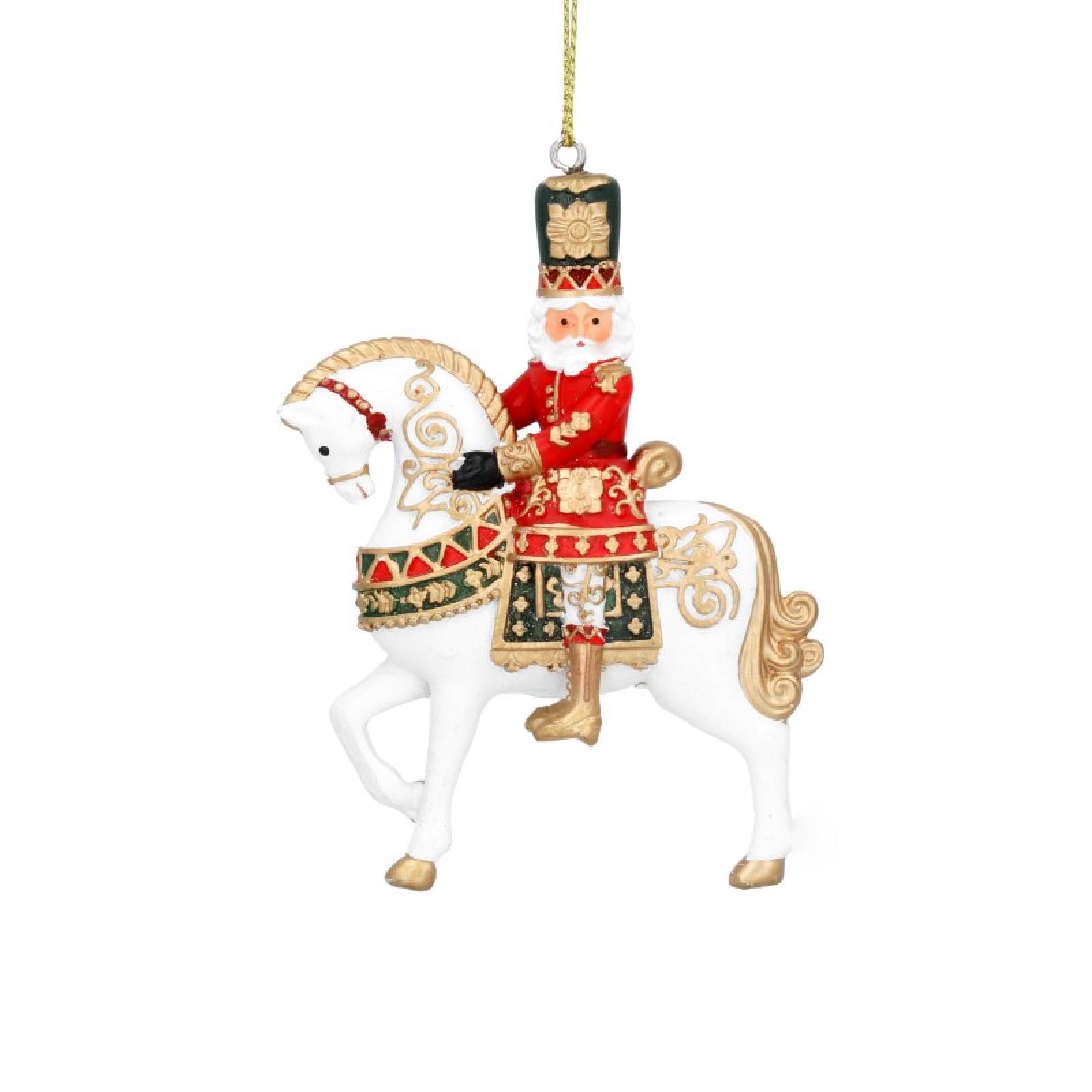 Resin Nutcracker On Horse Hanging Christmas Decoration thumbnails