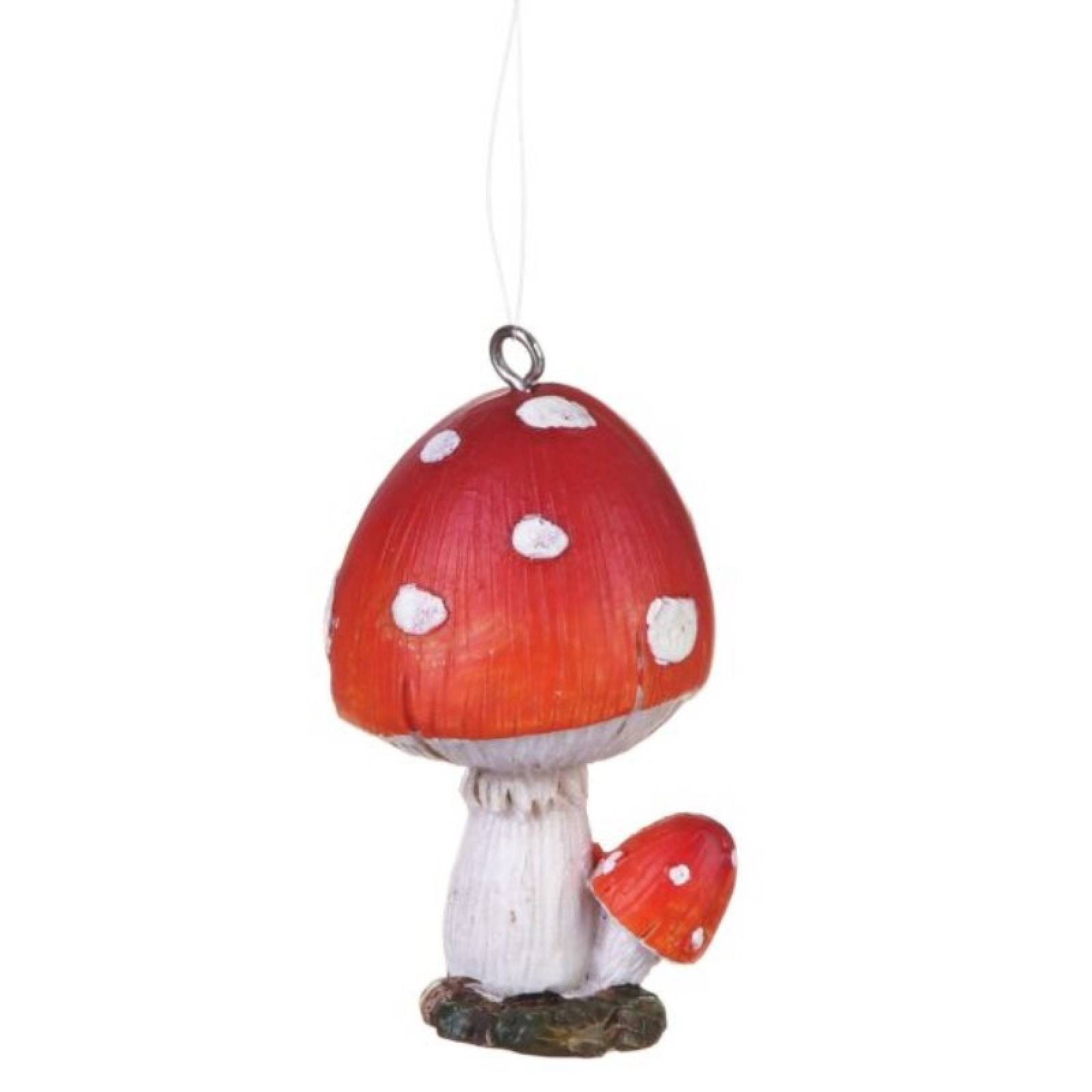 Resin Toadstool Hanging Christmas Decoration thumbnails