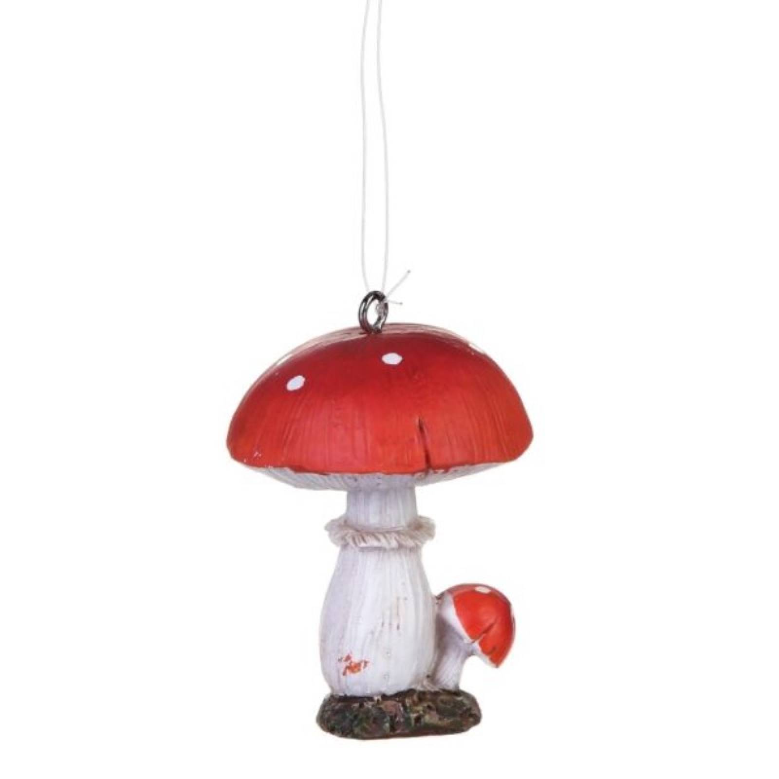 Resin Toadstool Hanging Christmas Decoration thumbnails