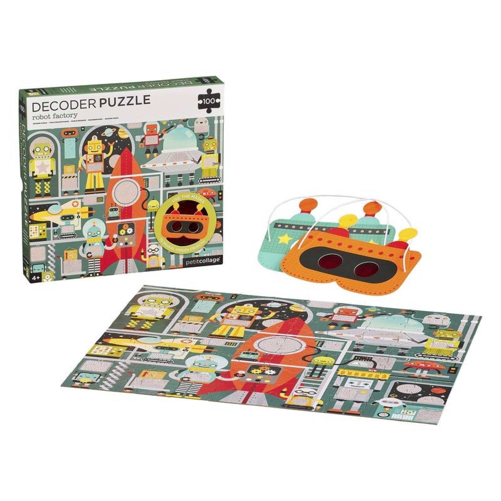 Robot Factory Decoder Puzzle By Petit Collage 4+