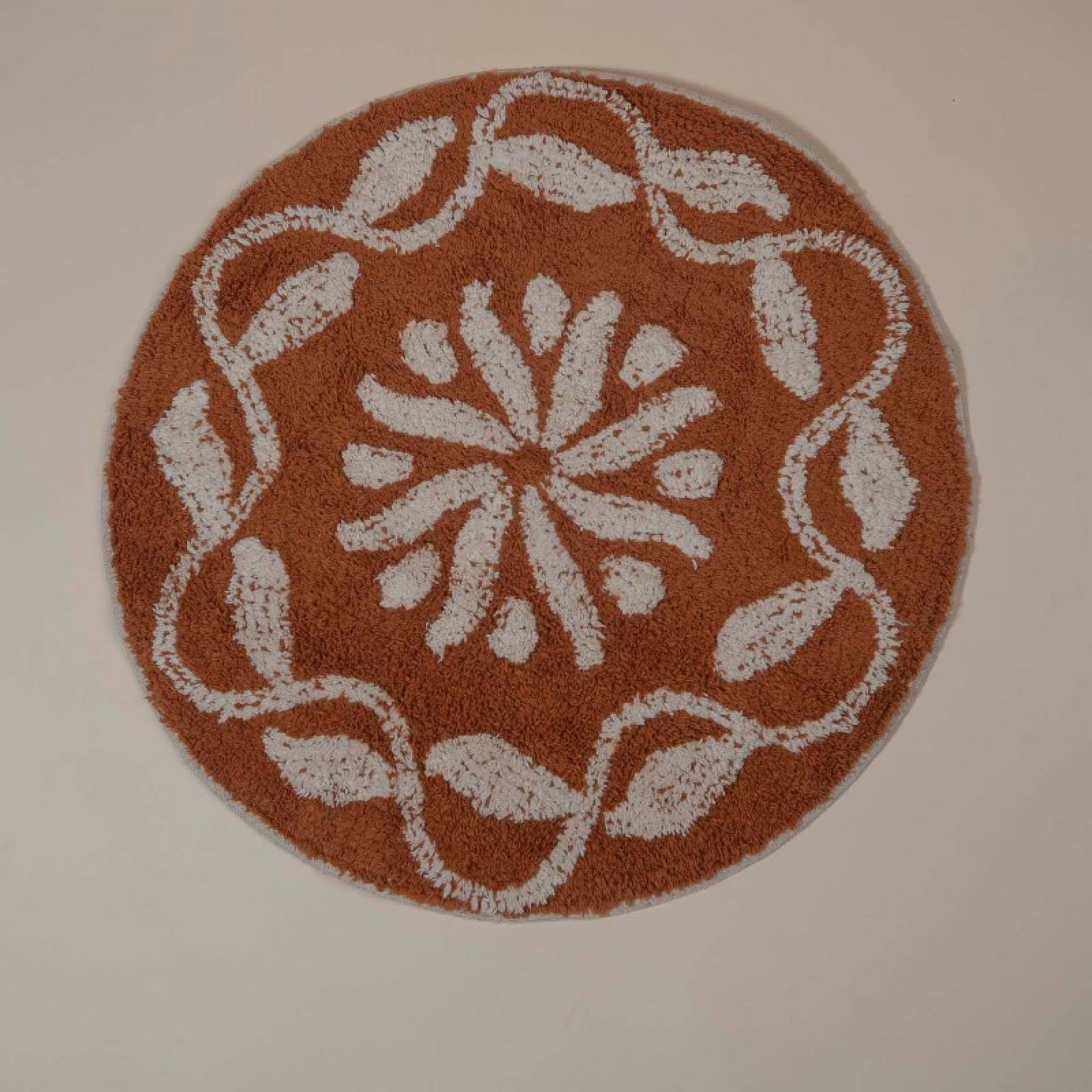Round Tufted Bath Mat In Mustard
