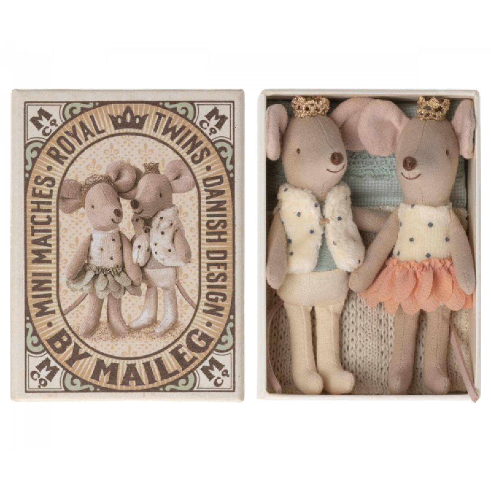 Royal Twins Brother & Sister Mouse In Matchbox By Maileg 3+ thumbnails