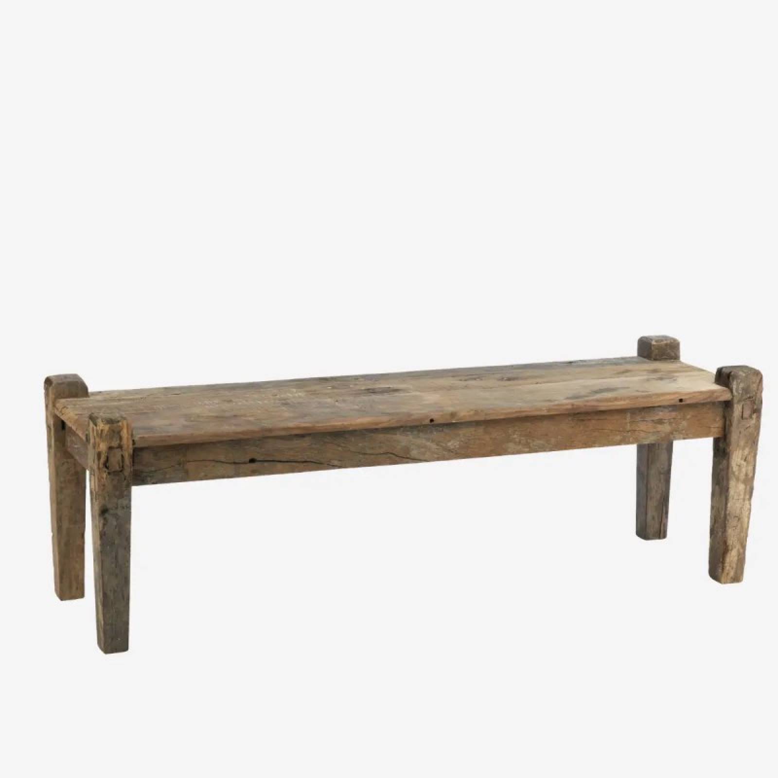 Rustic Reclaimed Wooden Bench Table 135x40x43cm