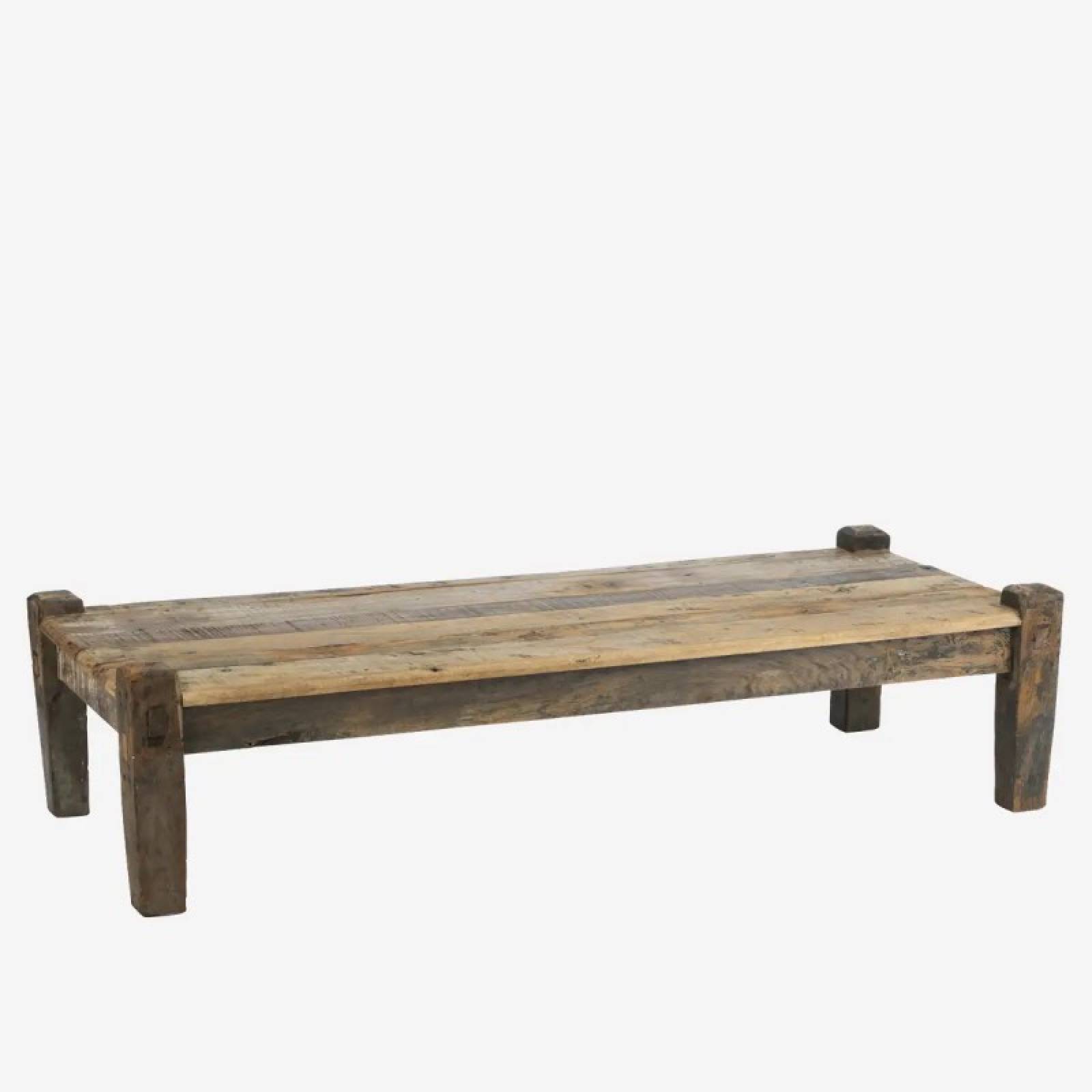 Rustic Reclaimed Wooden Bench Table 140x60x35cm