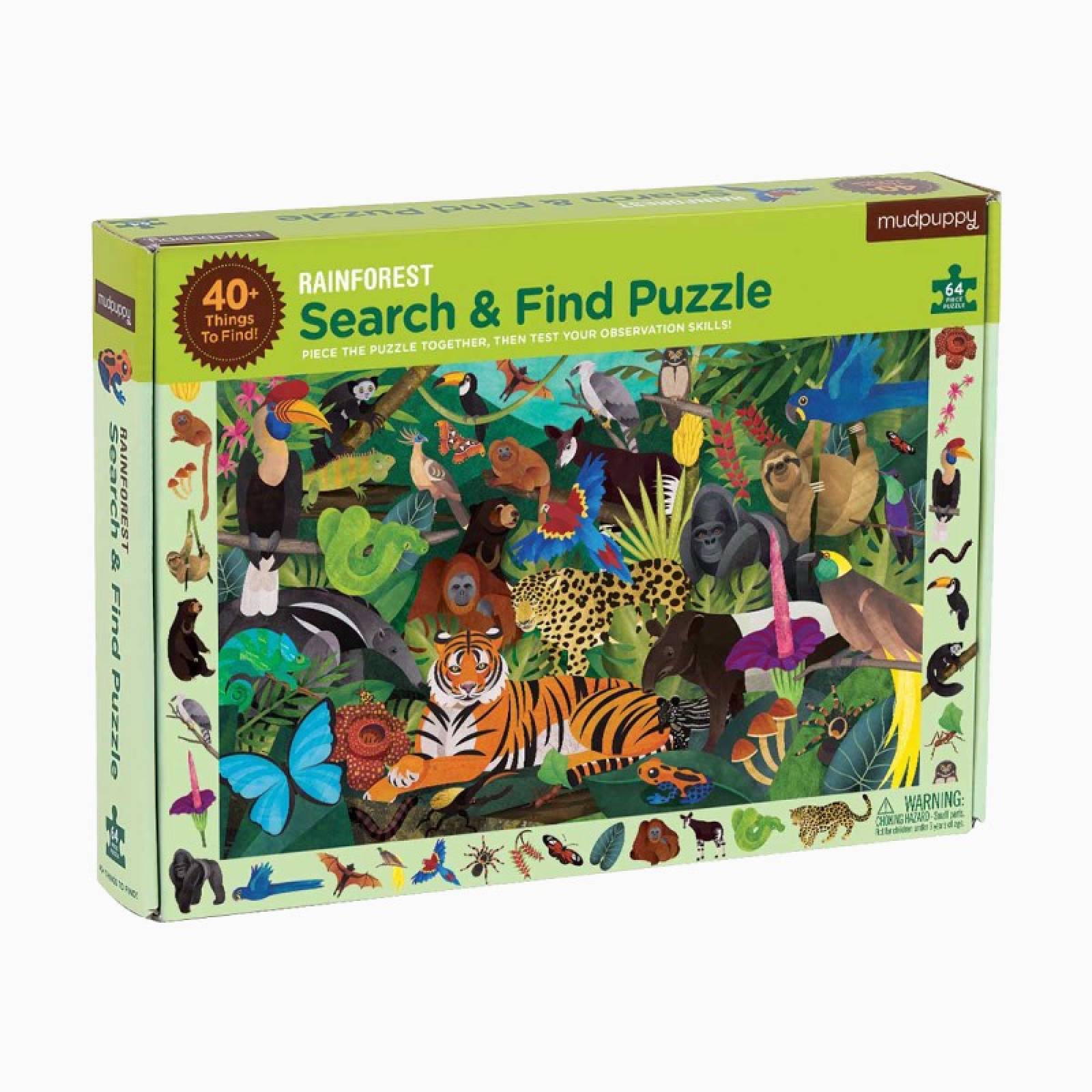 Search & Find Puzzle - Rainforest 64pc 4+