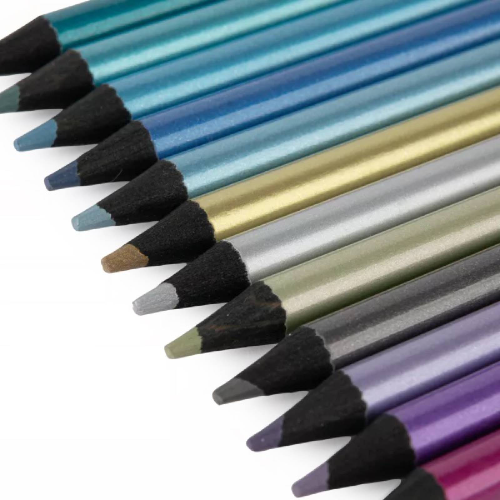Set Of 12 Metallic Colouring Pencils In A Tin By Moulin Roty 3+ thumbnails