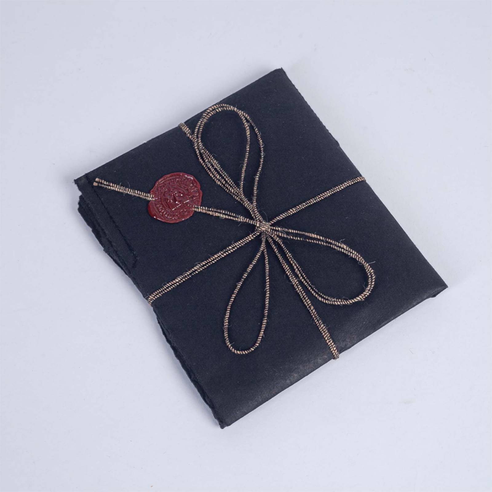 Set Of 12 Notecards & Envelopes With Wax Seal In Black