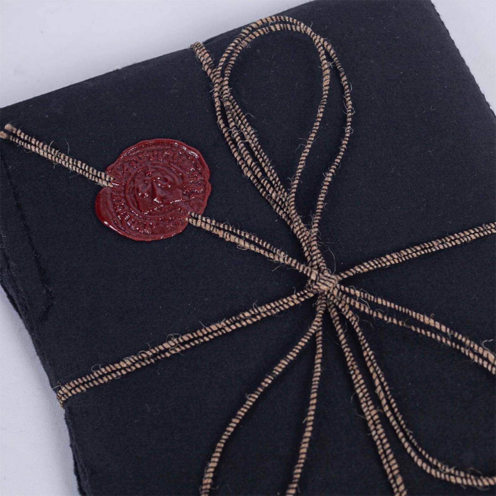 Set Of 12 Notecards & Envelopes With Wax Seal In Black thumbnails