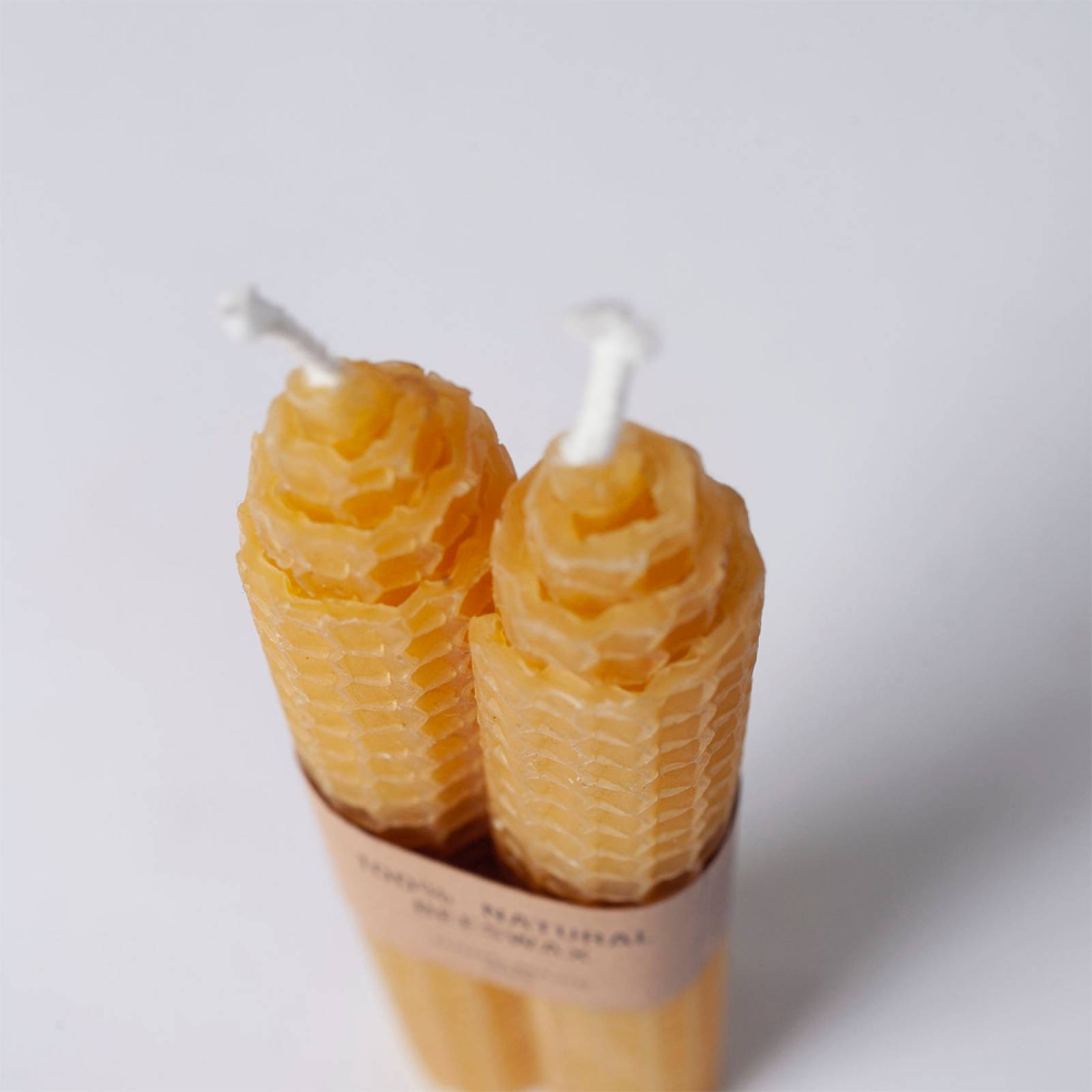 Set Of 2 Beeswax Dinner Candles thumbnails