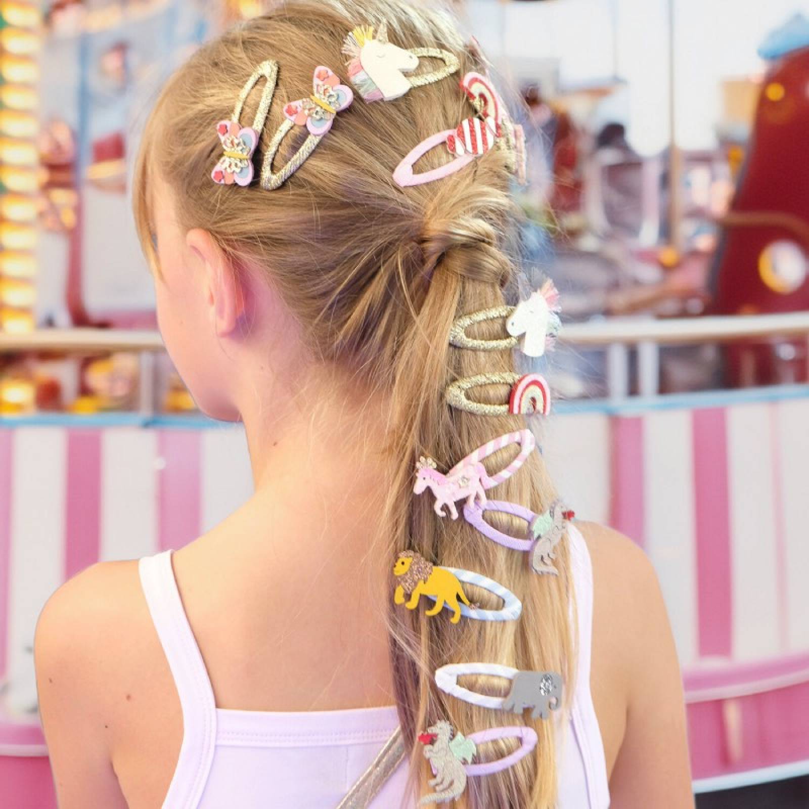 Set Of 2 Carnival Rainbow Hair Clips thumbnails