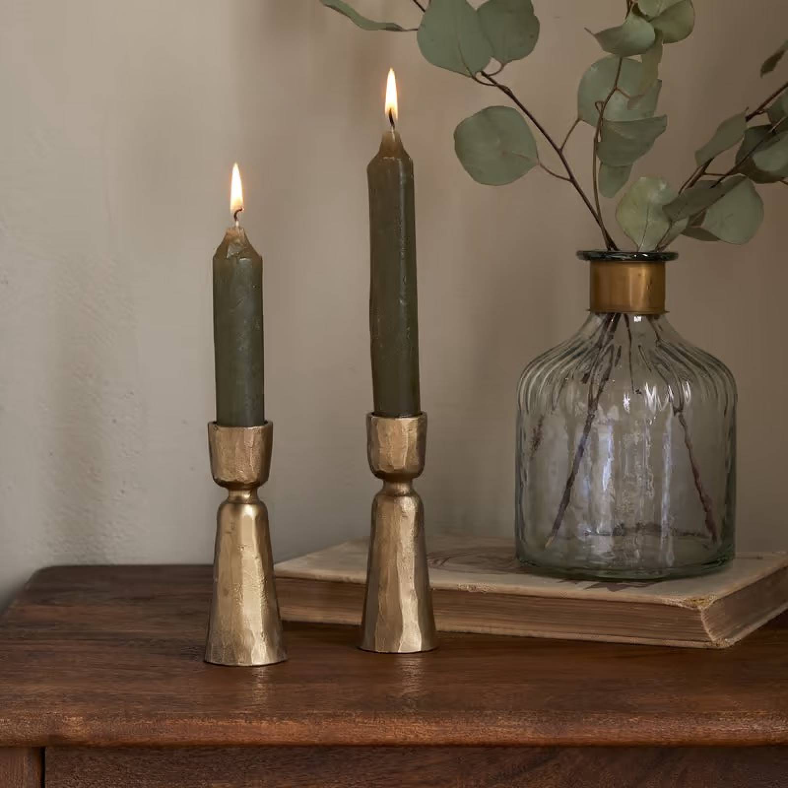 Set Of 2 Lokoja Candle Holders In Antique Brass thumbnails
