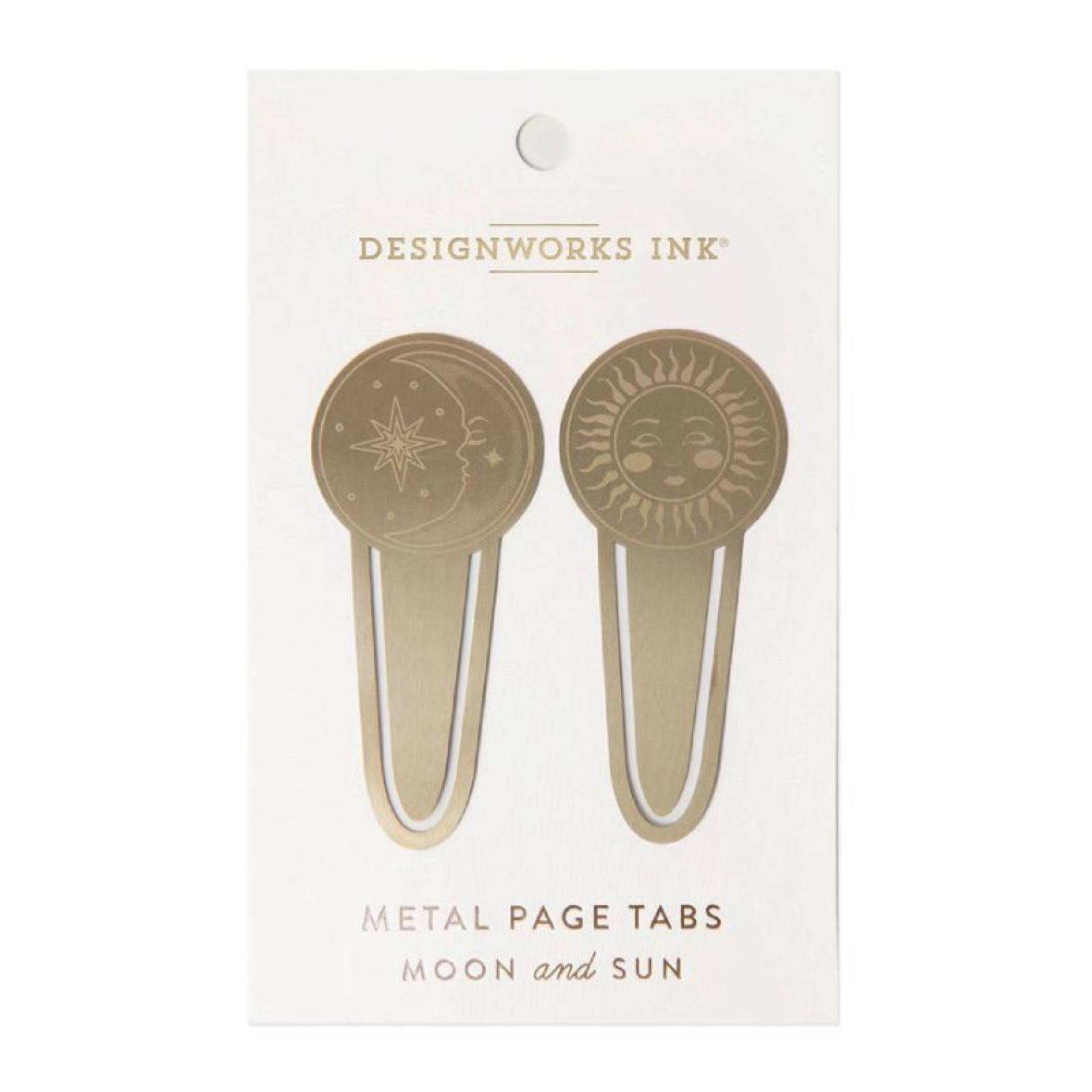 Set Of 2 Moon & Sun Metal Bookmarks