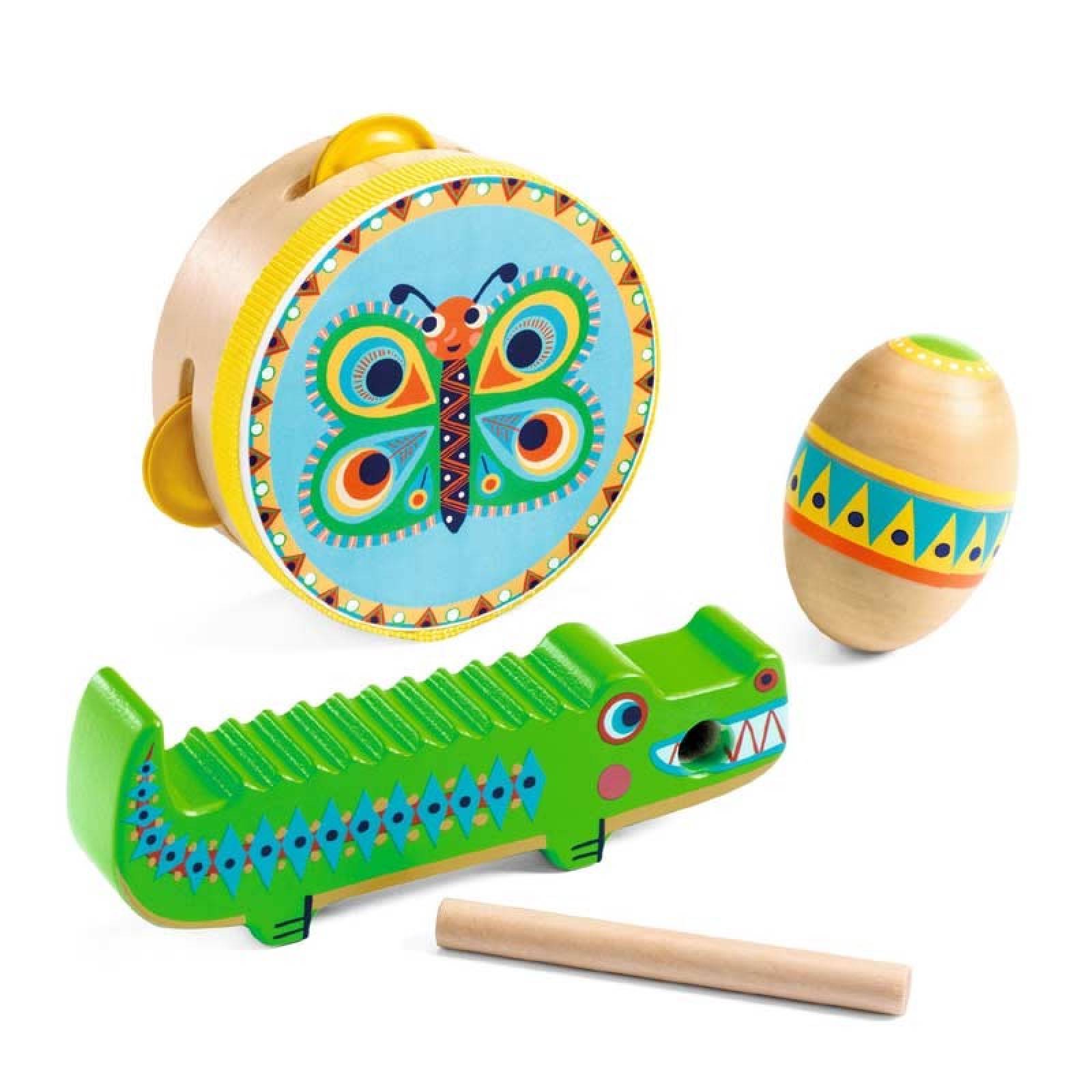 Set Of 3 Wooden Percussion Instruments By Djeco 18m+ thumbnails