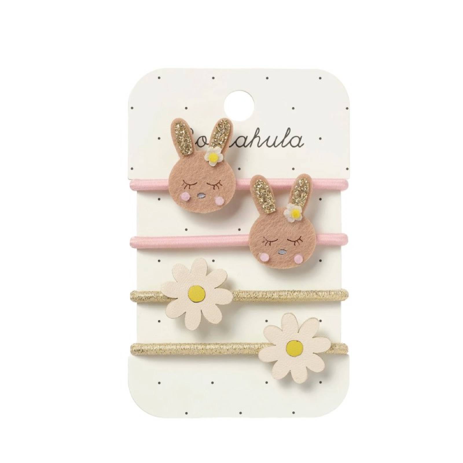 Set Of 4 Bunny & Daisy Hair Ponies