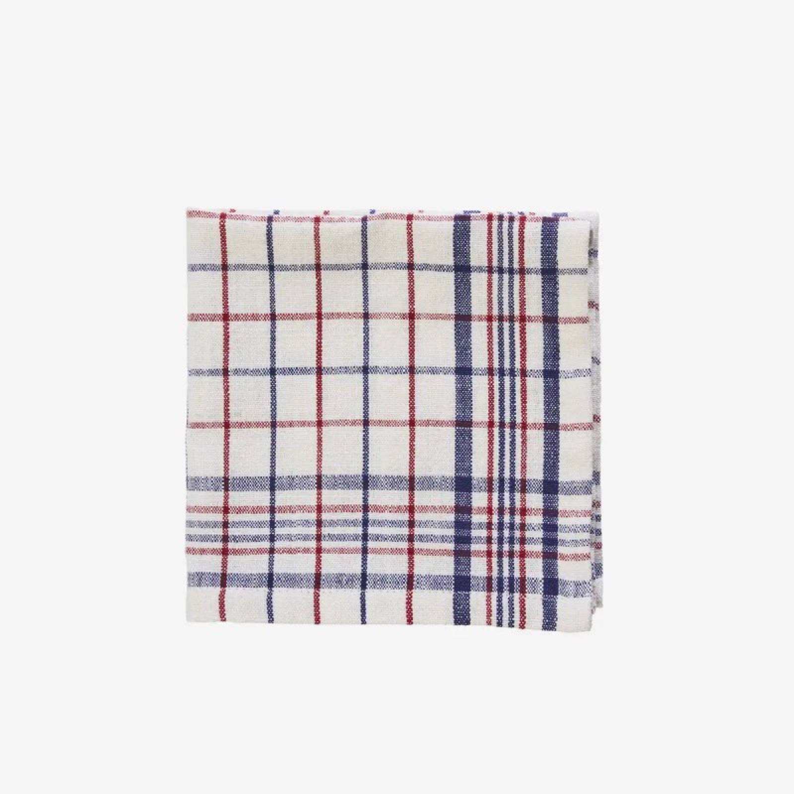 Set Of 4 Checked Napkins In Red, White & Blue