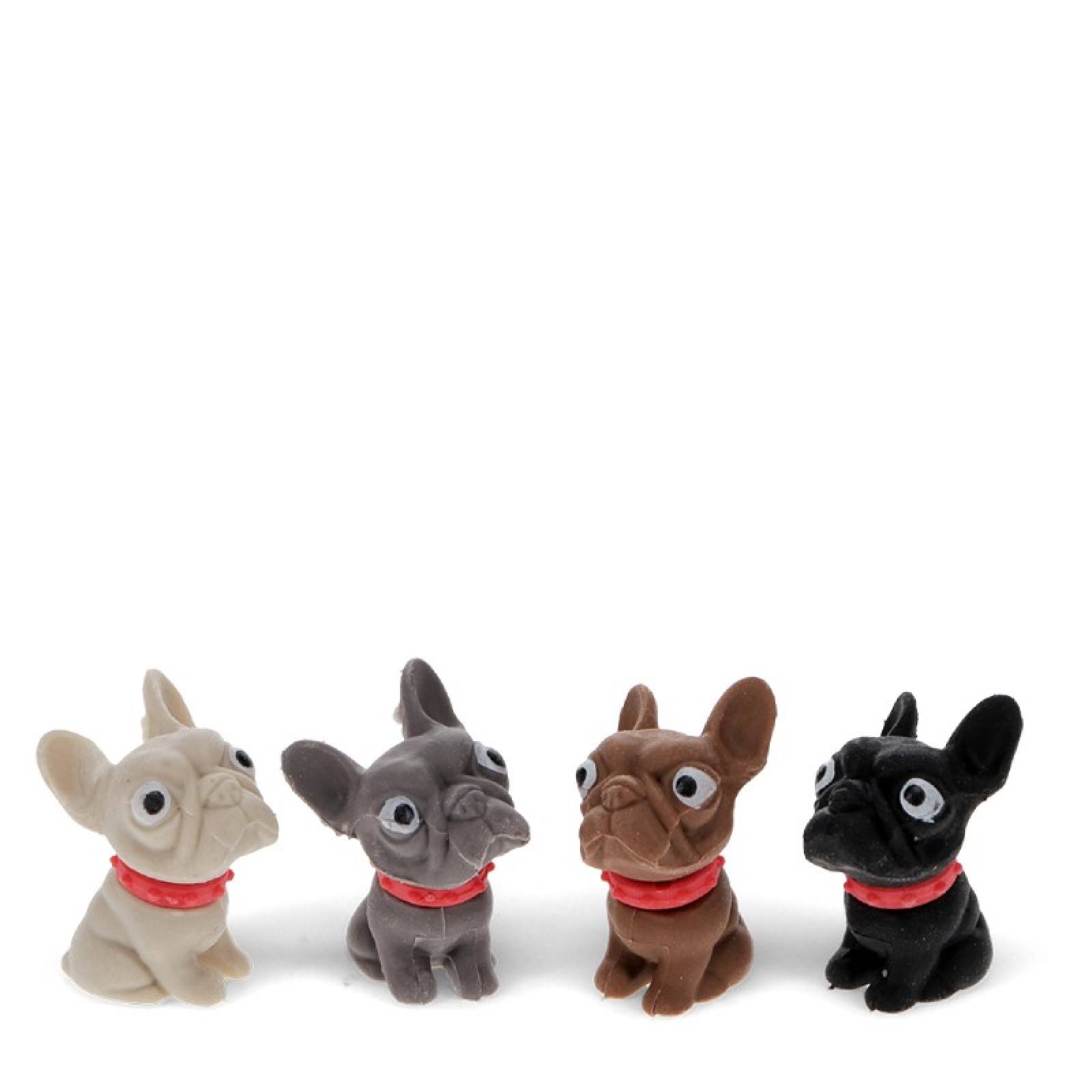 Set Of 4 Dog Shaped Erasers 3+