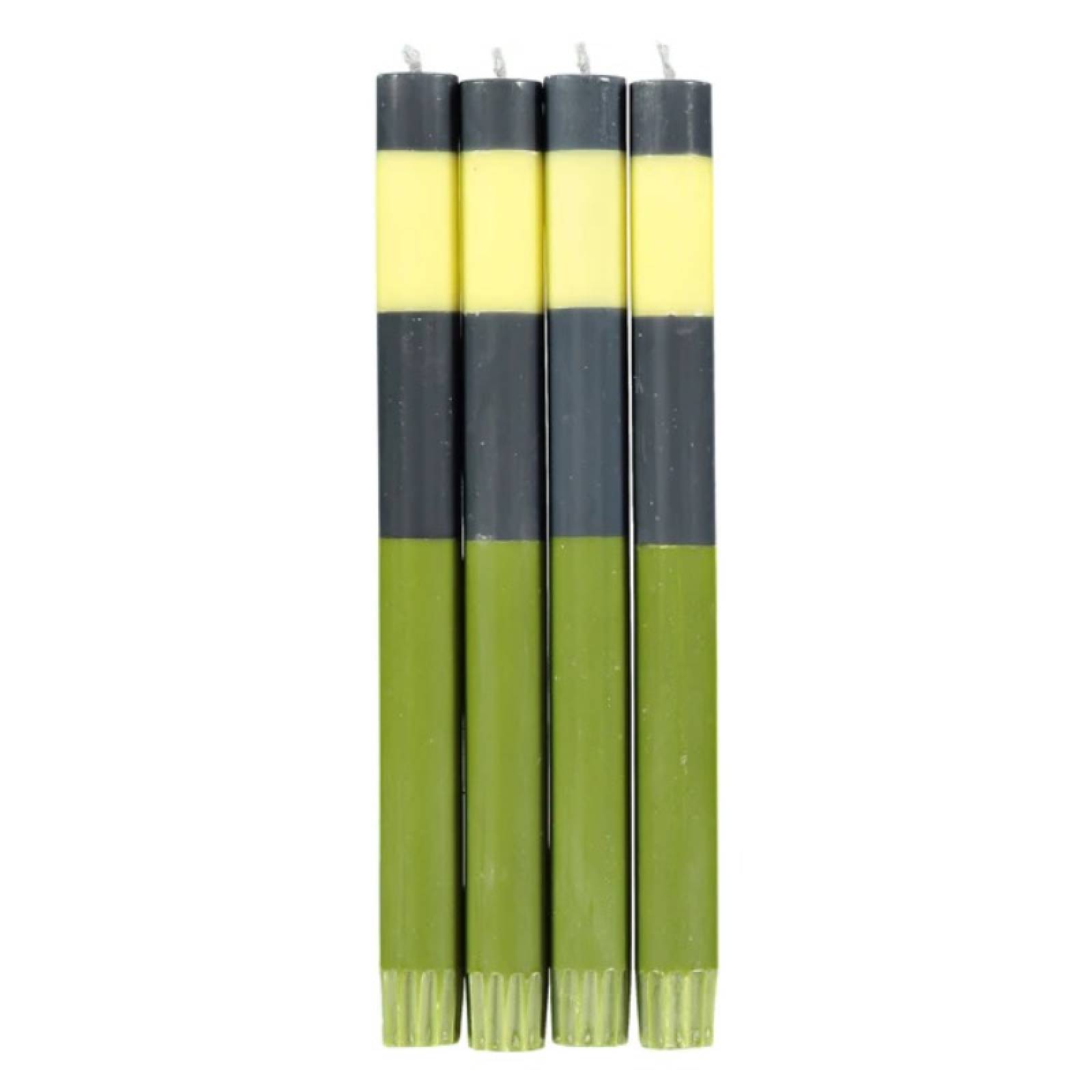 Set Of 4 Eco Dinner Candles In Indigo, Jasmine & Olive