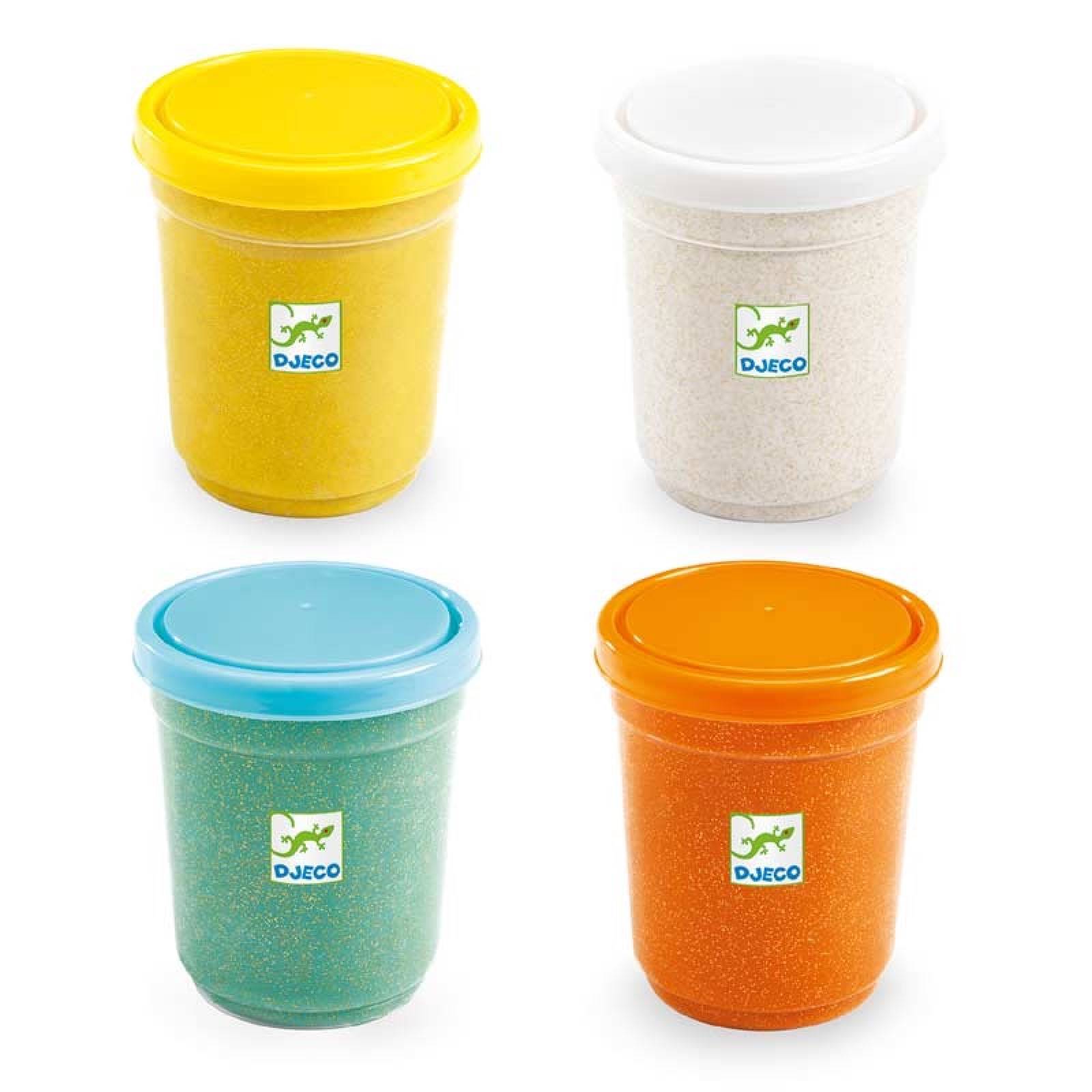 Set Of 4 Pots Of Play Dough In Glitter Colours By Djeco 18m+ thumbnails