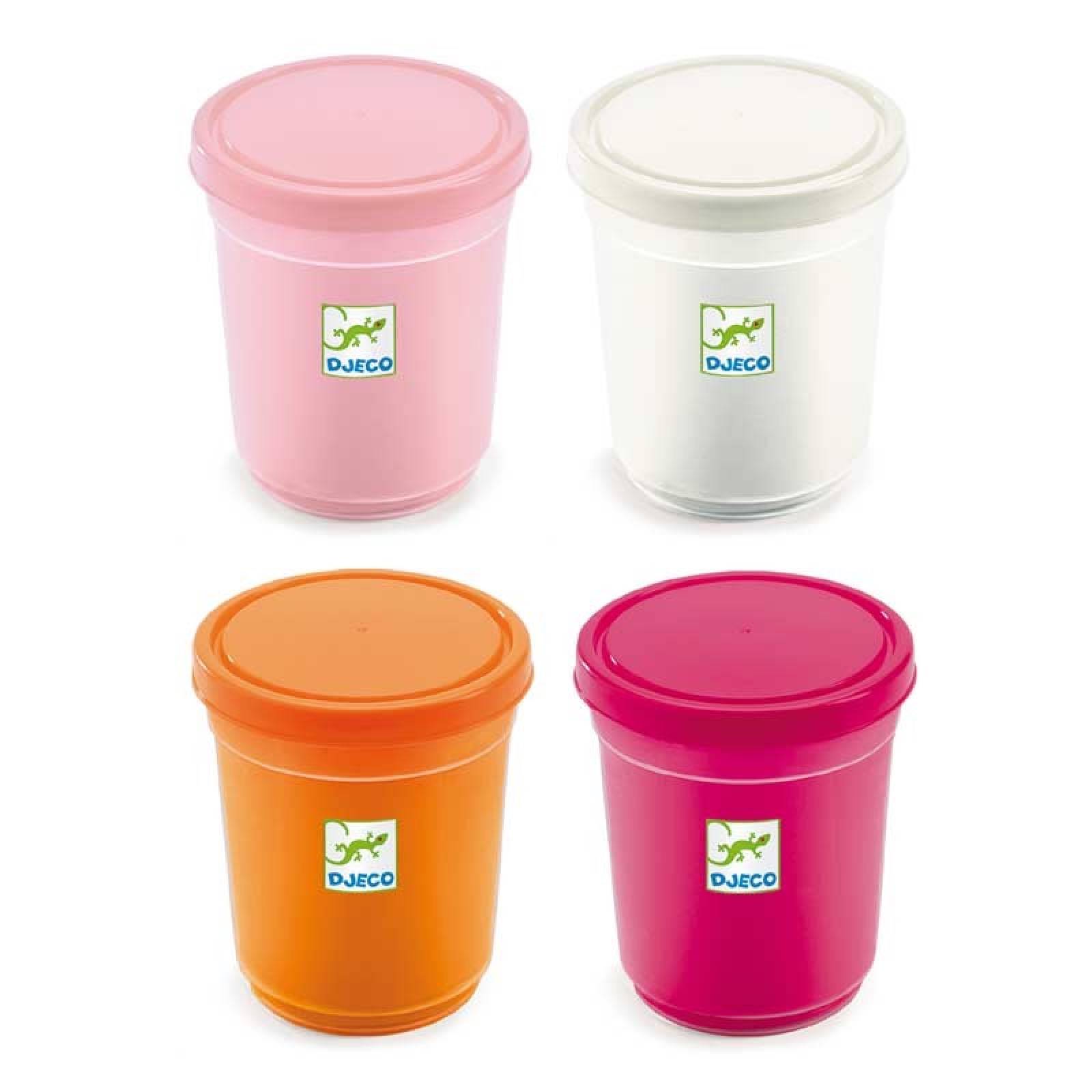 Set Of 4 Pots Of Play Dough In Sweet Colours By Djeco 18m+ thumbnails