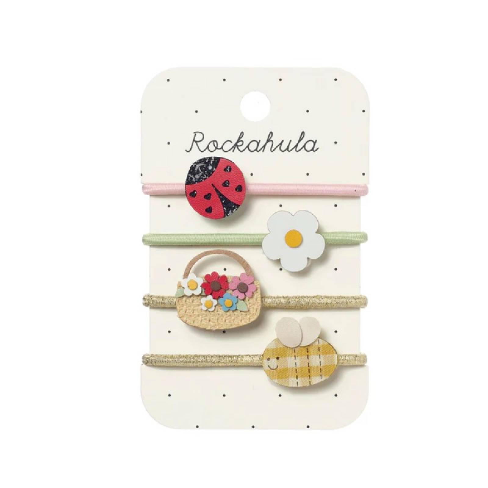 Set Of 4 Spring Garden Hair Ponies