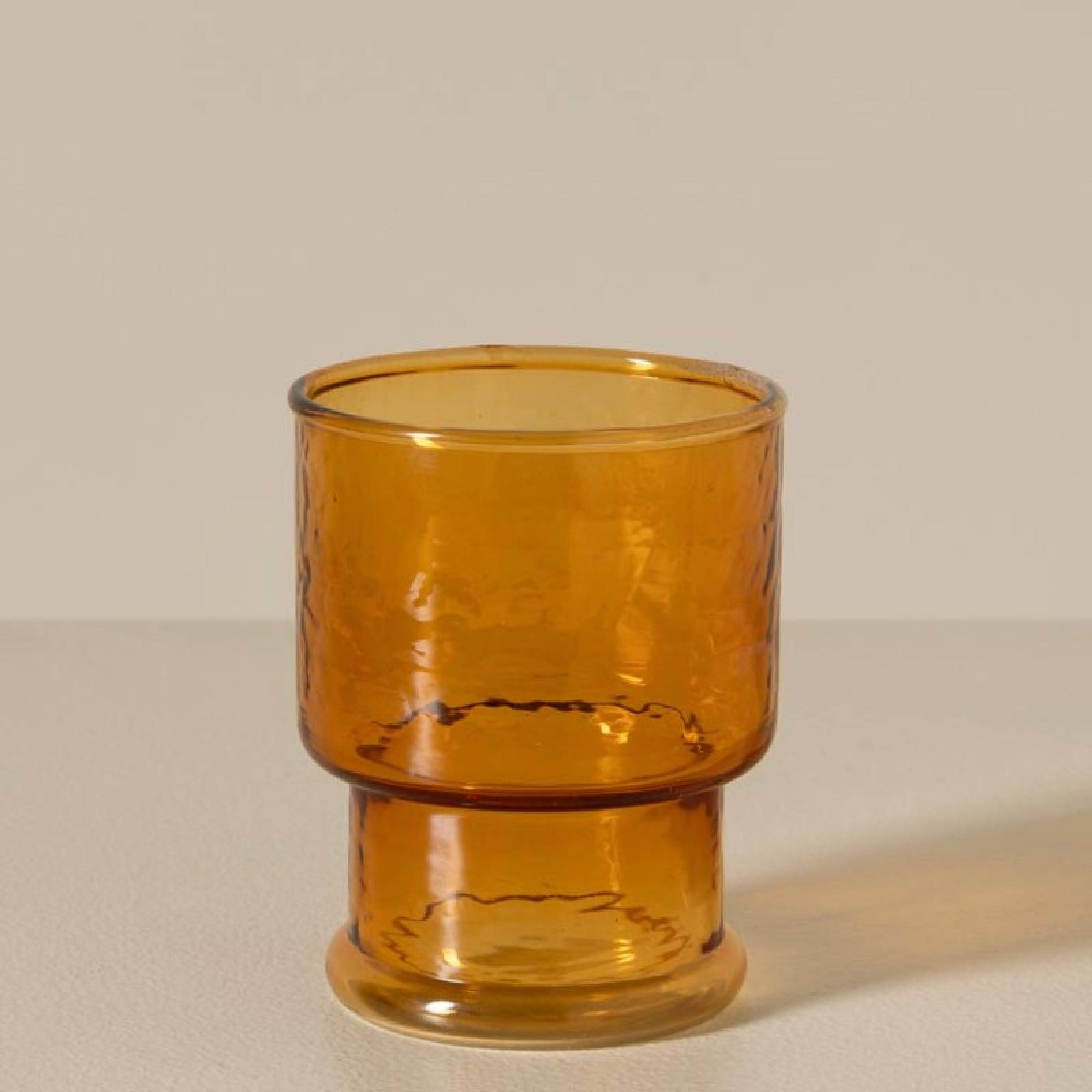 Set Of 4 Stacking Glass Tumblers In Amber