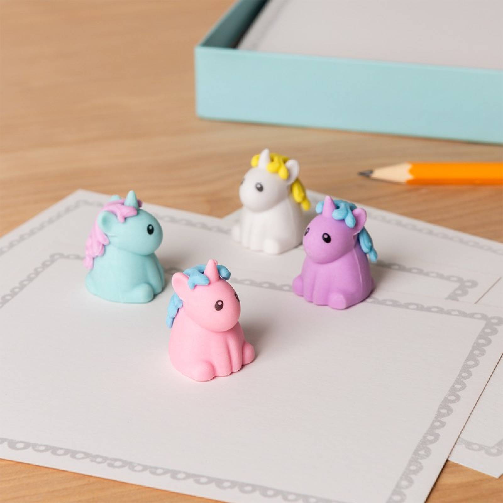 Set Of 4 Unicorn Shaped Erasers 3+ thumbnails