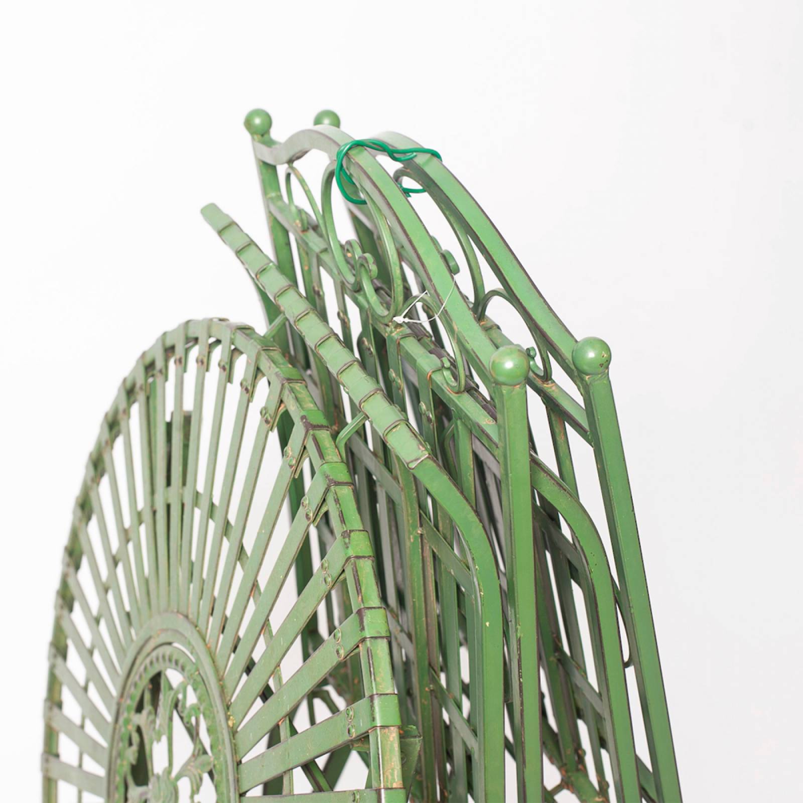 Set Of Metal Garden Table & 2 Chairs In Antique Green thumbnails