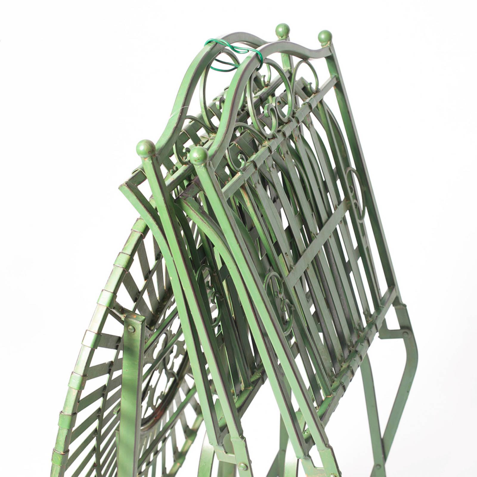 Set Of Metal Garden Table & 2 Chairs In Antique Green thumbnails