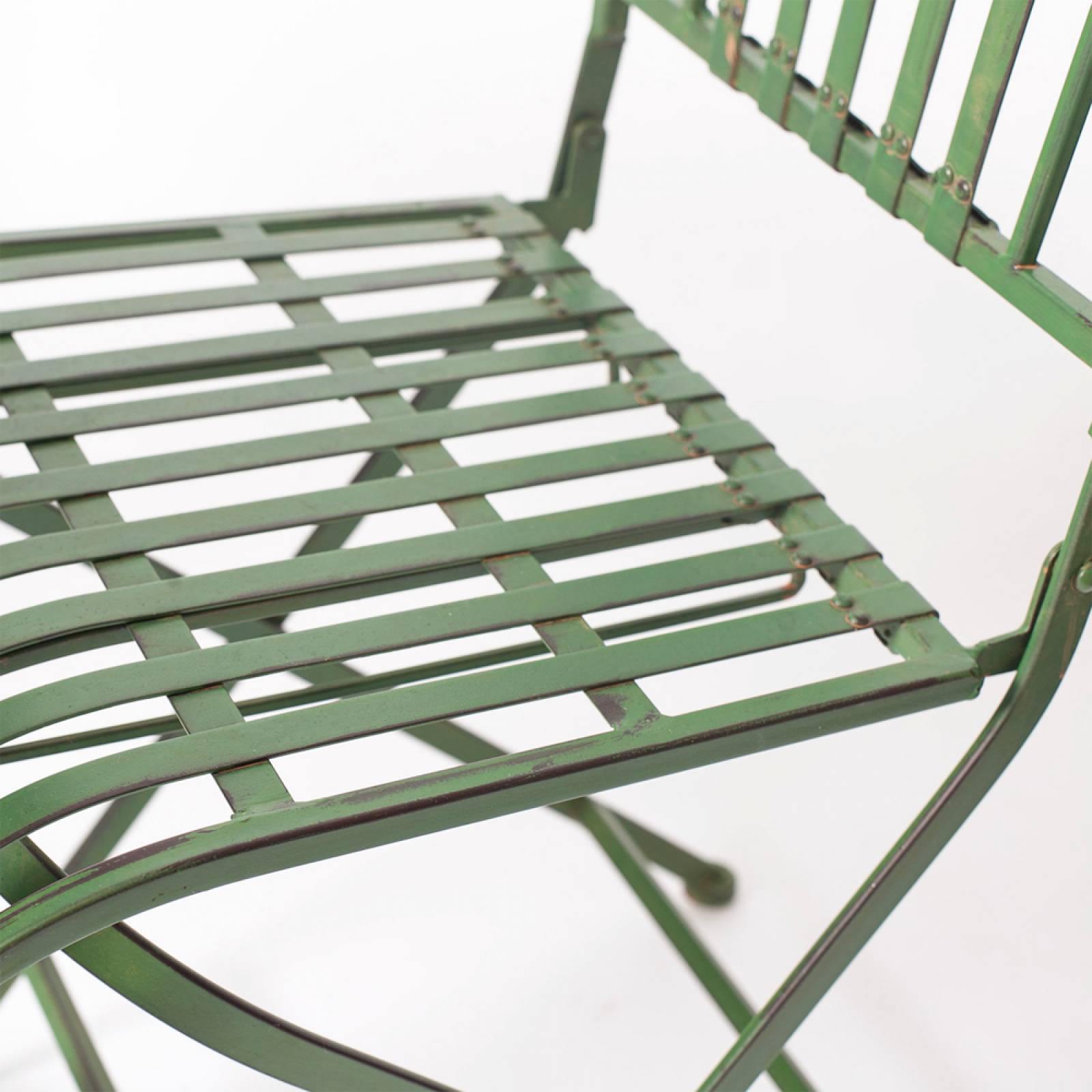 Set Of Metal Garden Table & 2 Chairs In Antique Green thumbnails