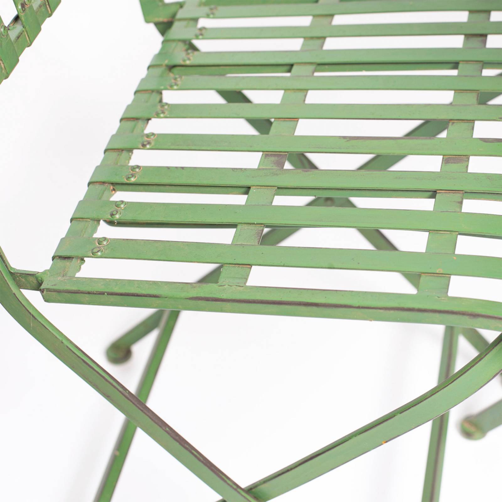 Set Of Metal Garden Table & 2 Chairs In Antique Green thumbnails